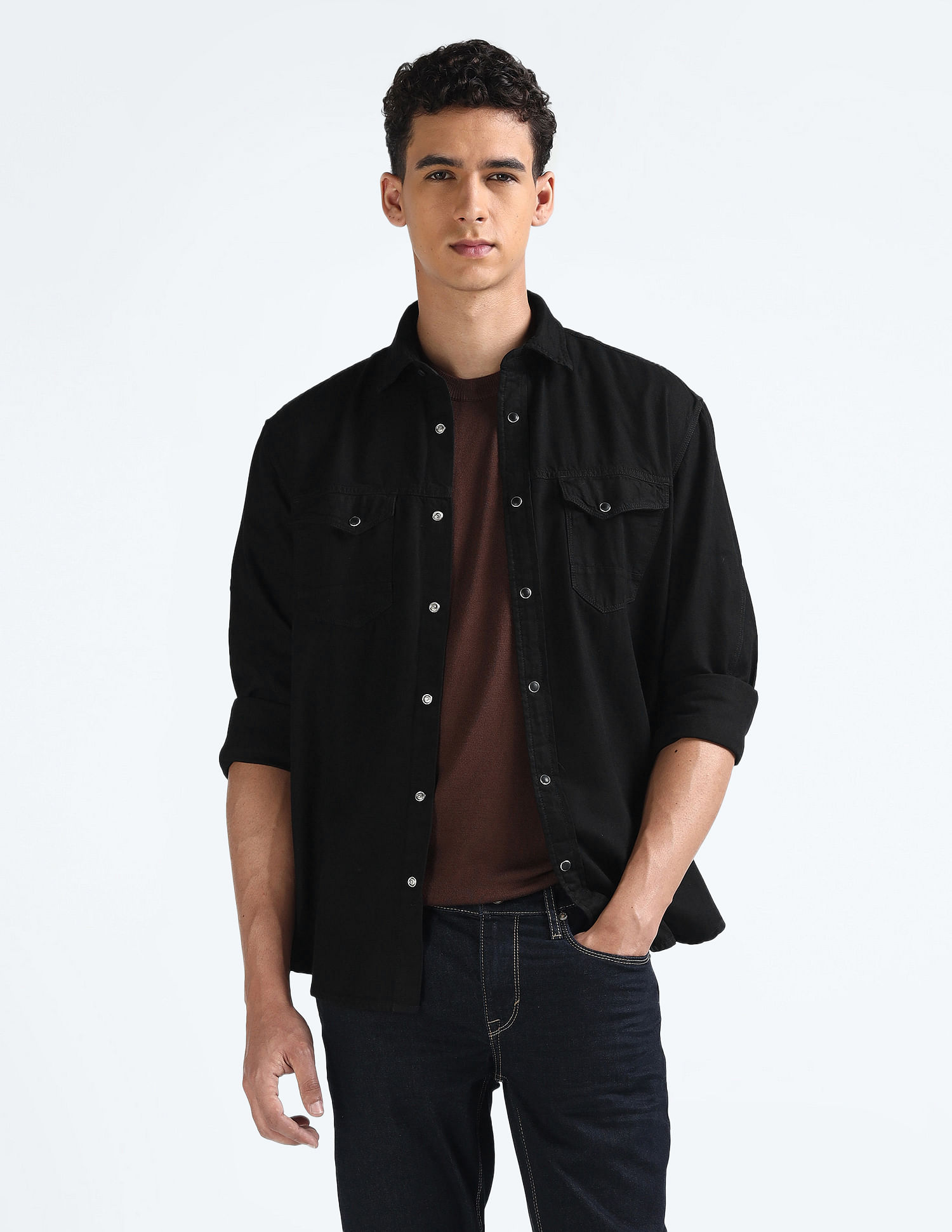 Flying Machine Chambray Weave Cotton Shirt