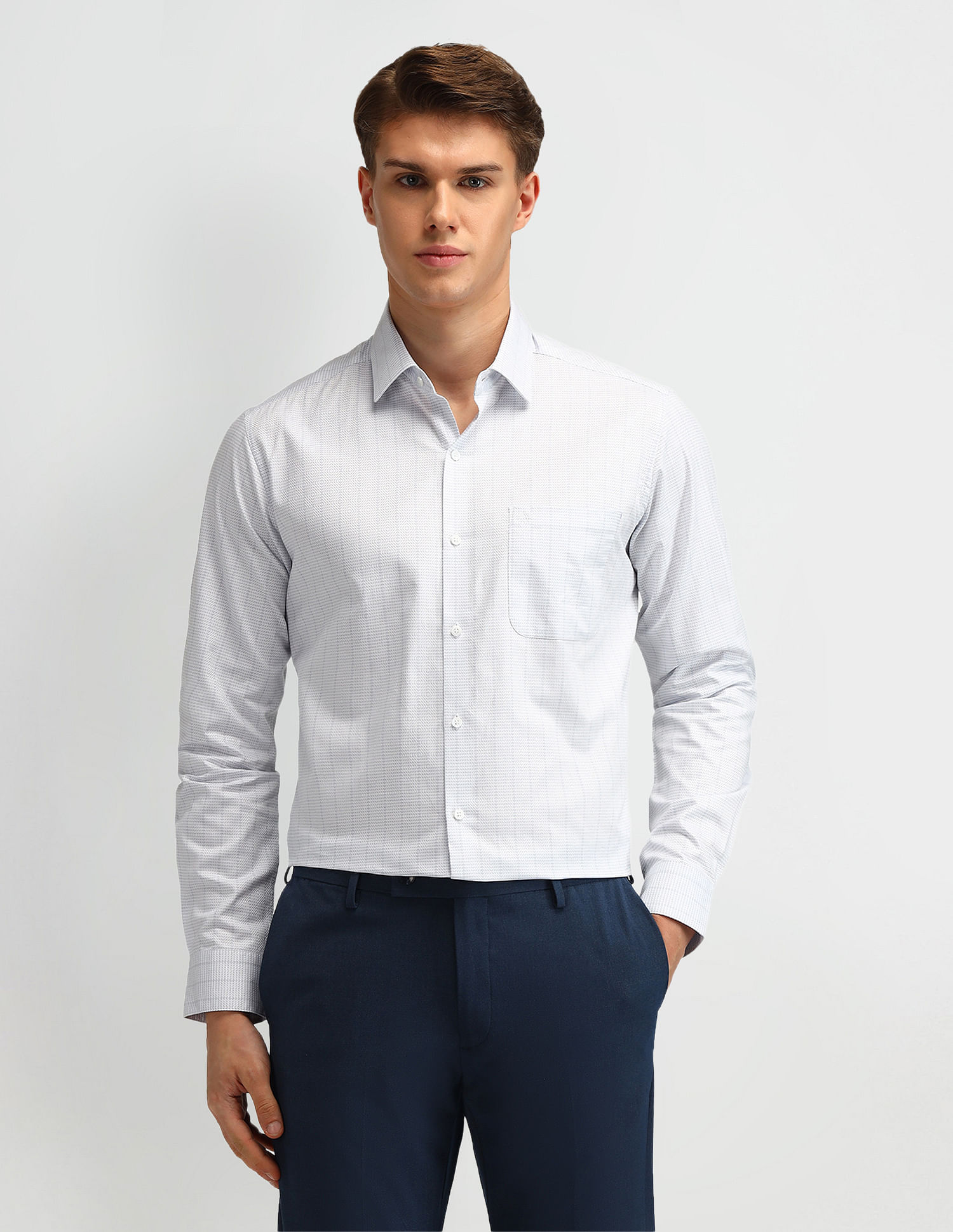 Arrow Italian Elegance Geometric Slim Fit Shirt