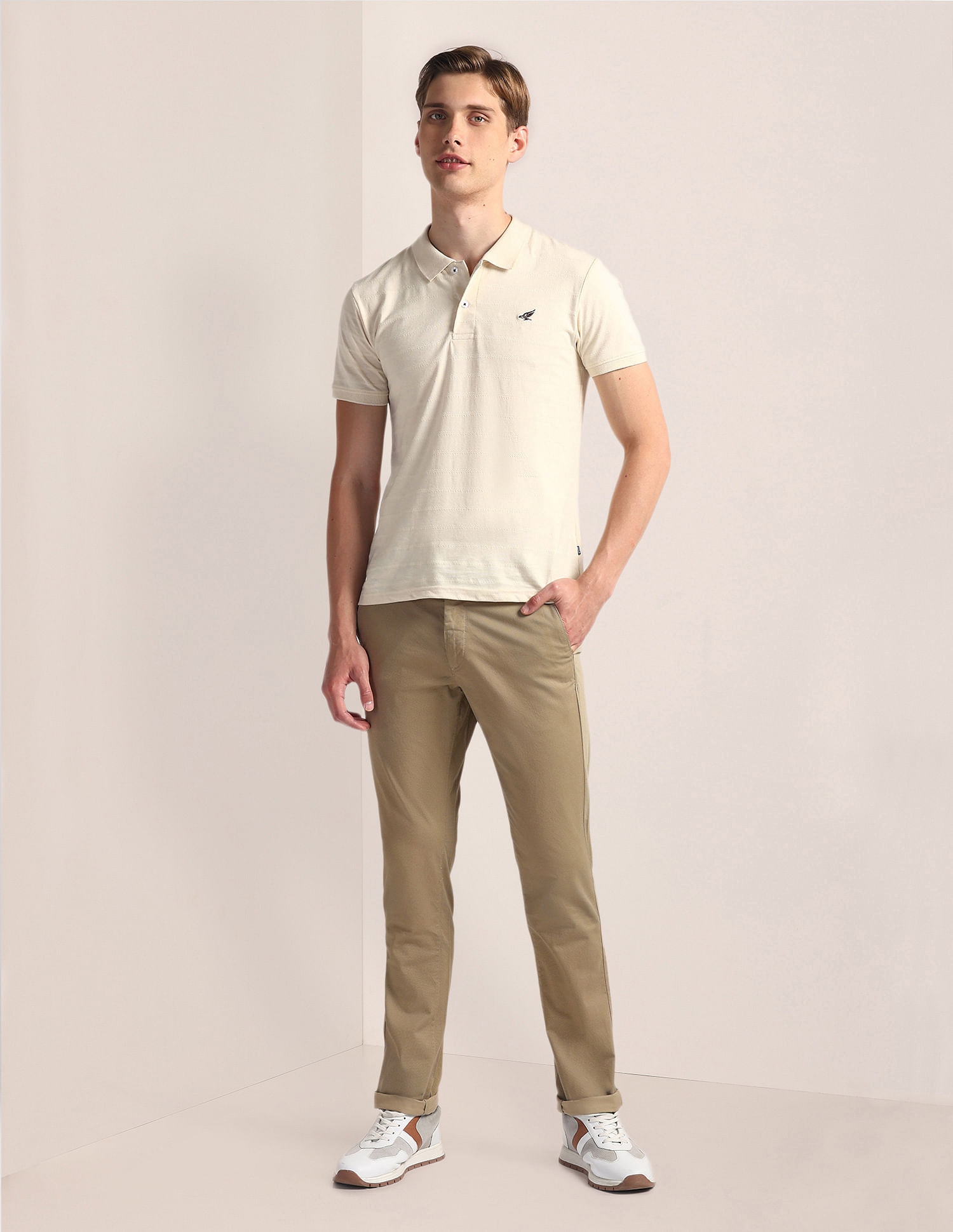 U.S. Polo Assn. Geometric Print Twill Slim Trousers