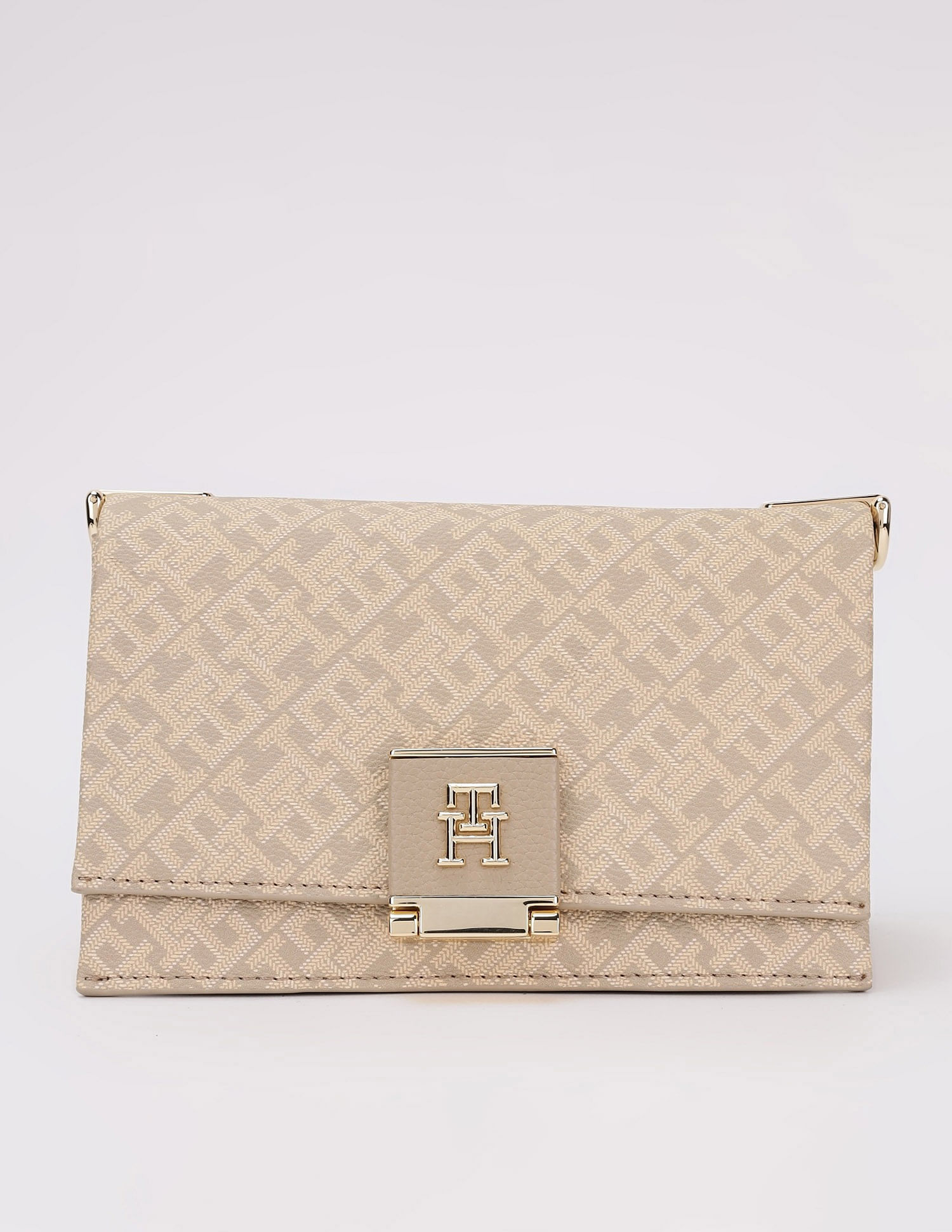 Tommy Hilfiger Logo Black Pu Sling Bag