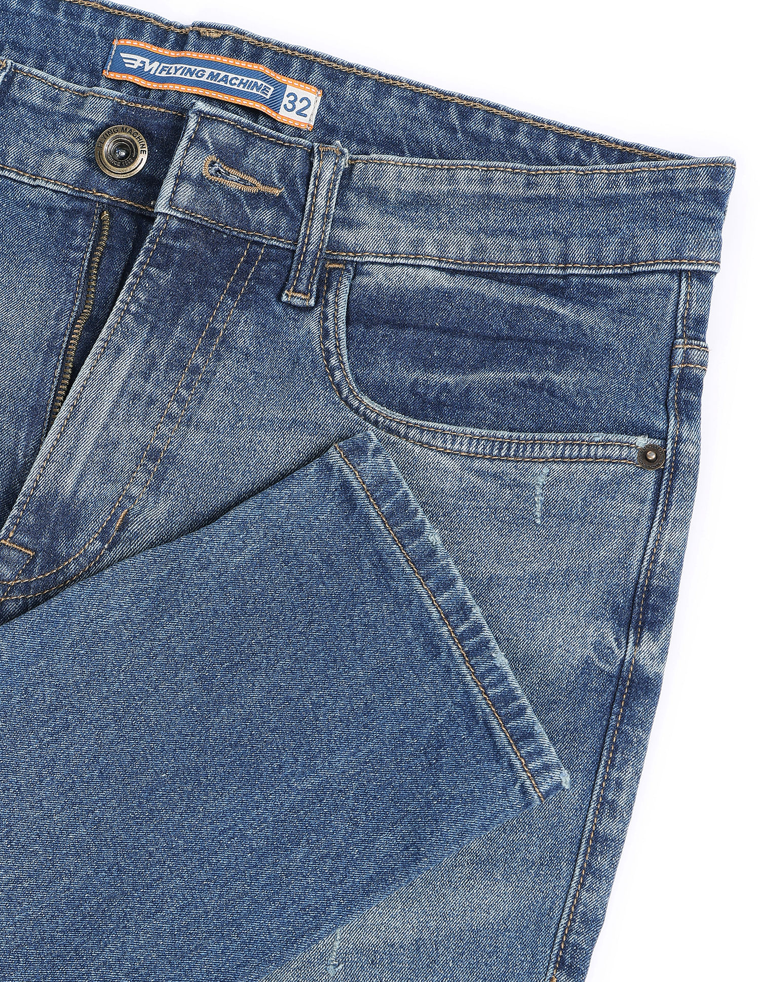 Flying Machine MJ Mankle Slim Fit Stone Wash Jeans