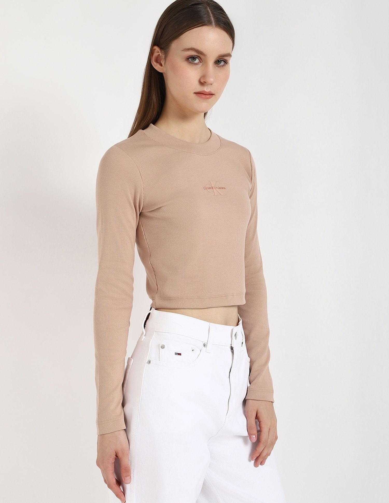 Buy Calvin Klein Jeans Solid Regular-Fit Cotton T Shirt