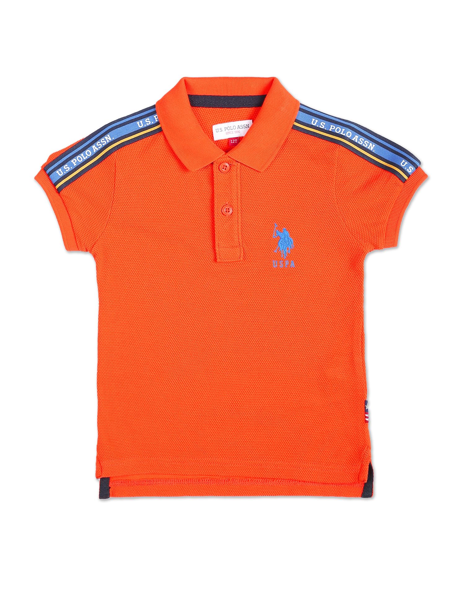 U.S. Polo Assn. Kids Brand Tape Popcorn Polo Shirt