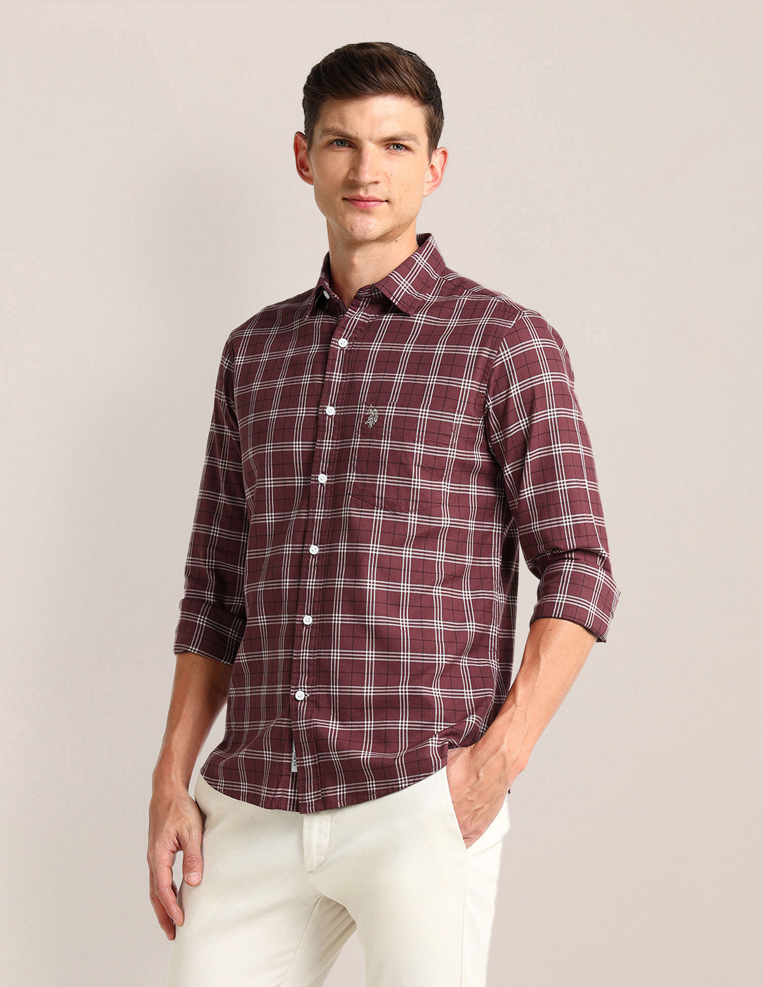 U.S. Polo Assn. Denim Co. Grid Tattersall Checked Dobby Shirt