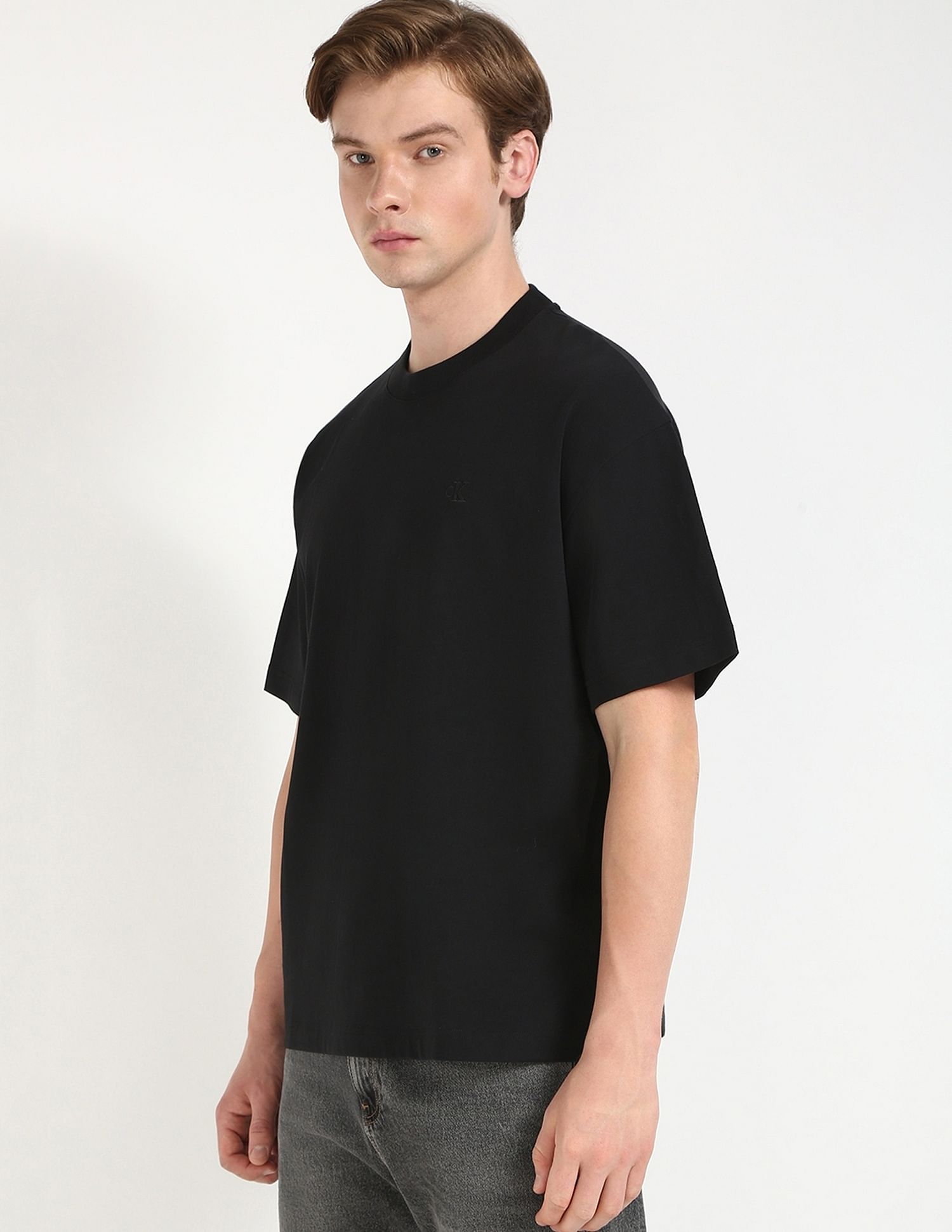 Calvin Klein Jeans Logo Oversized-Fit Cotton T Shirt