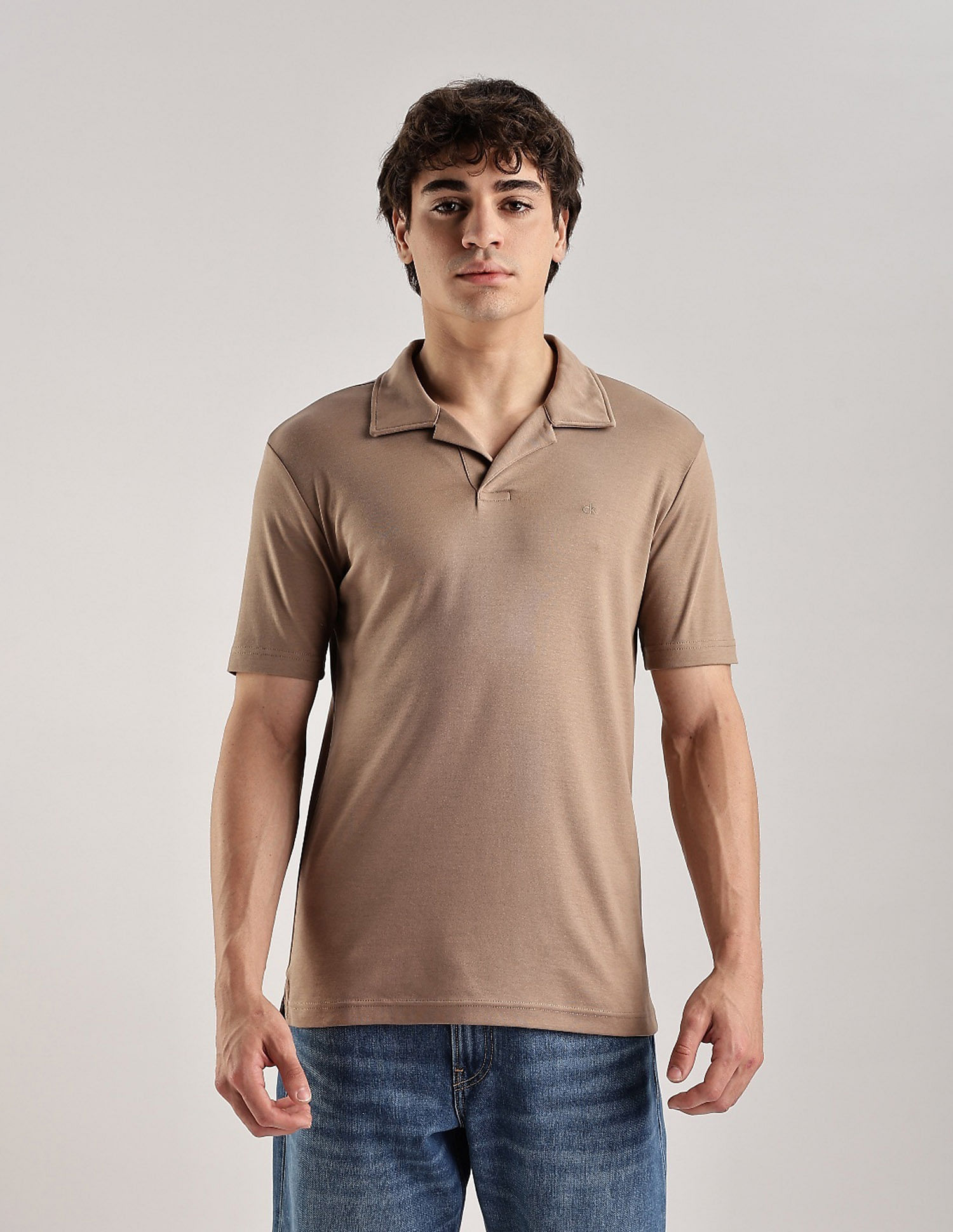 Calvin Klein Jeans Solid Slim Fit Cotton Polo Shirt