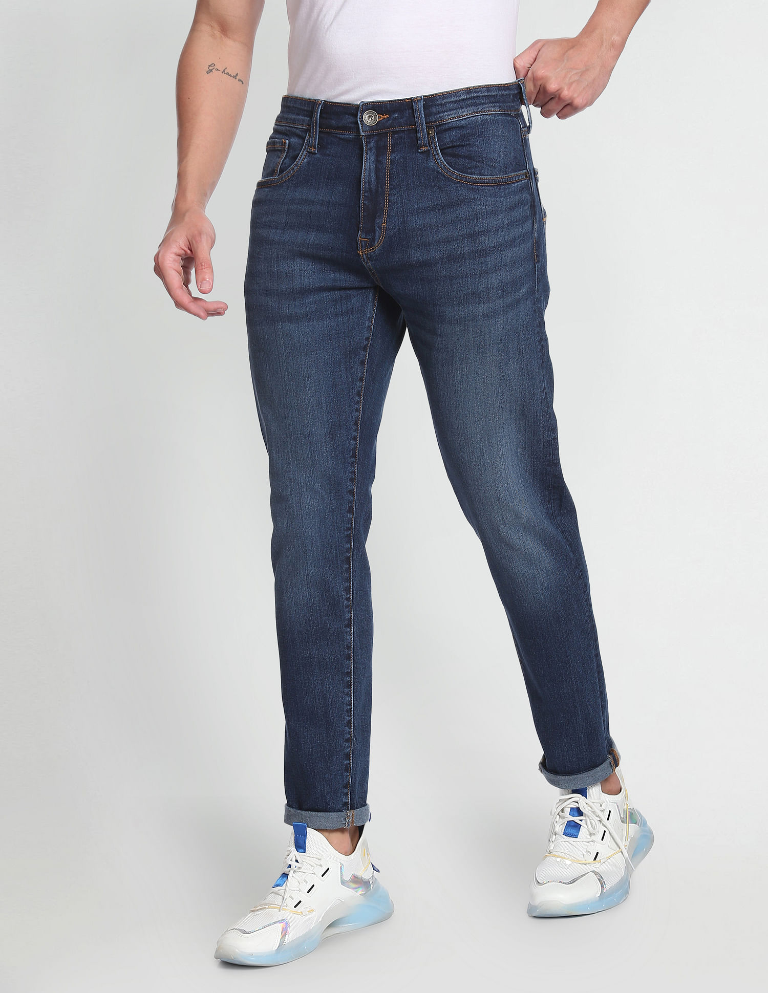 Flying Machine Slim Tapered Stone Wash Jeans