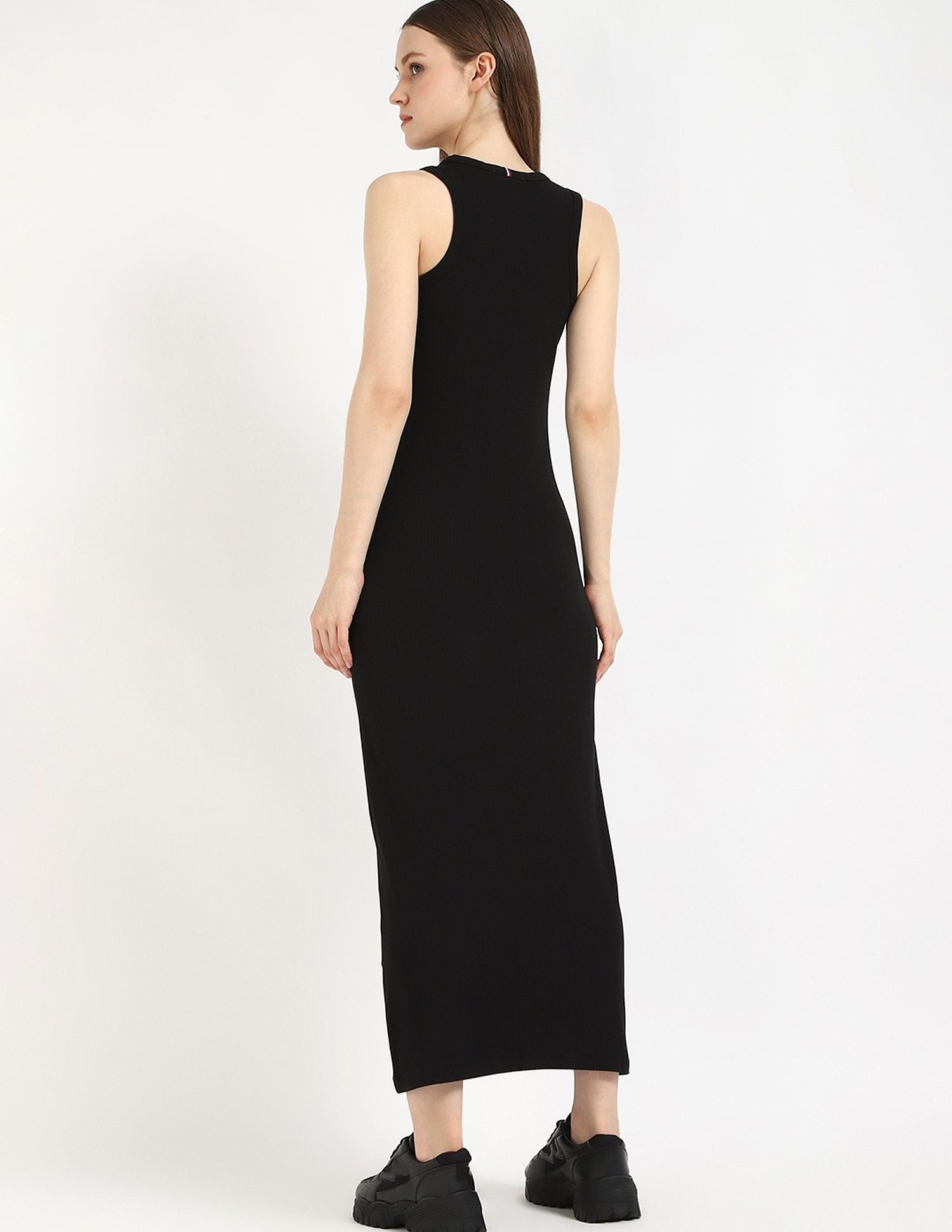 Tommy Hilfiger Cotton Crew Neck Midi Dress