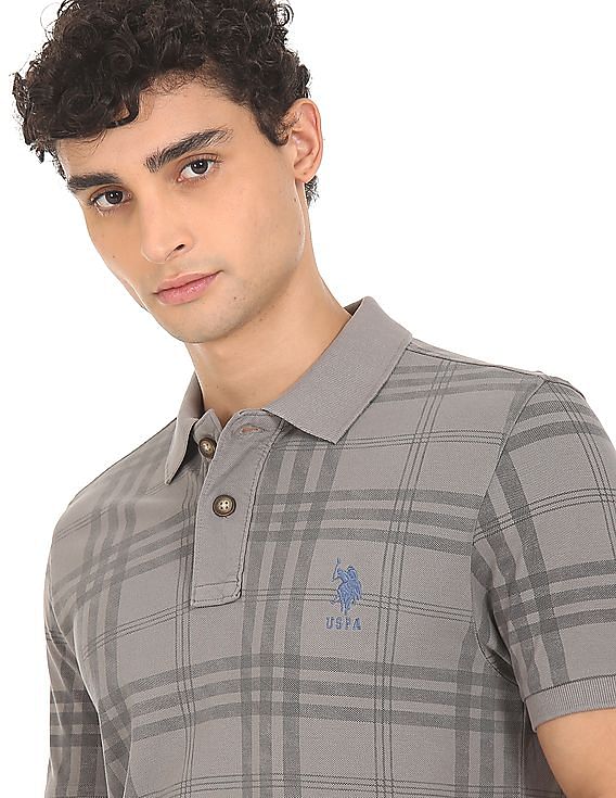 U.S. Polo Assn. Denim Co. Checked Cotton Polo Shirt