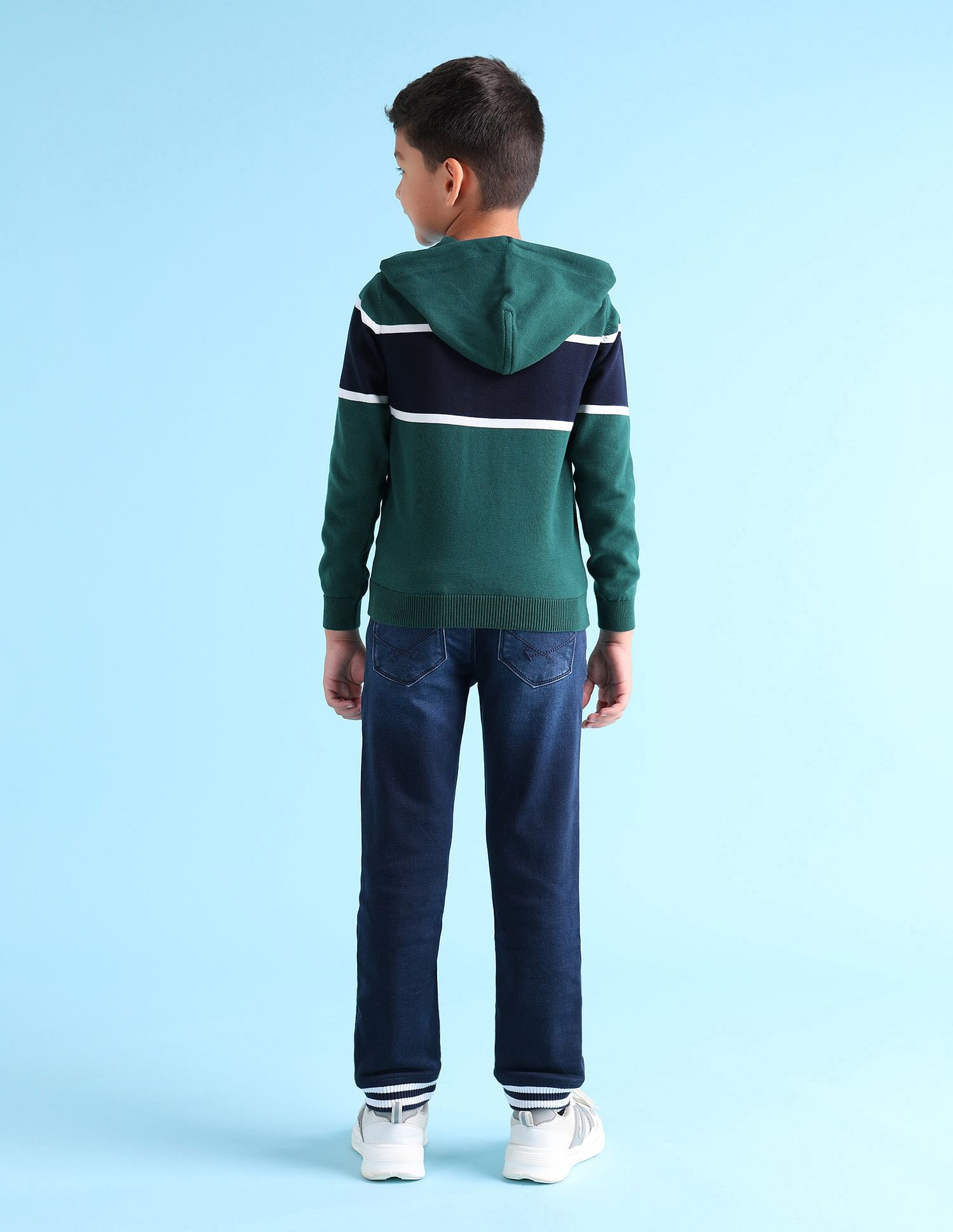 U.S. Polo Assn. Kids Boys Striped Hooded Sweater