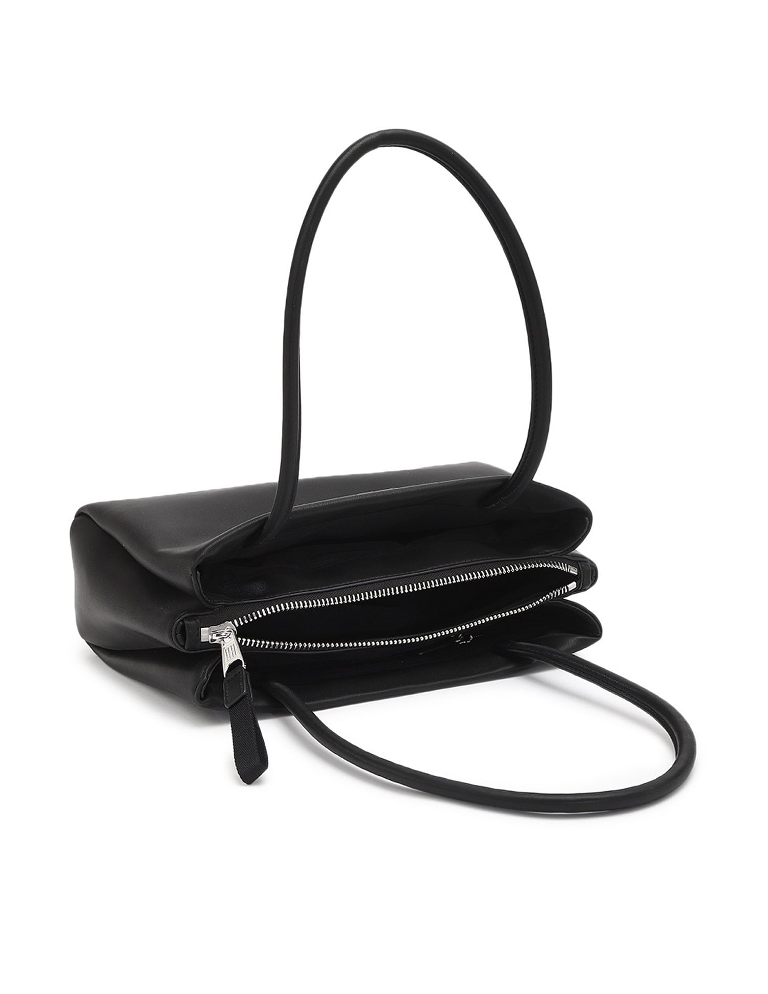 Tommy Hilfiger Solid Black Pu Shoulder Bag