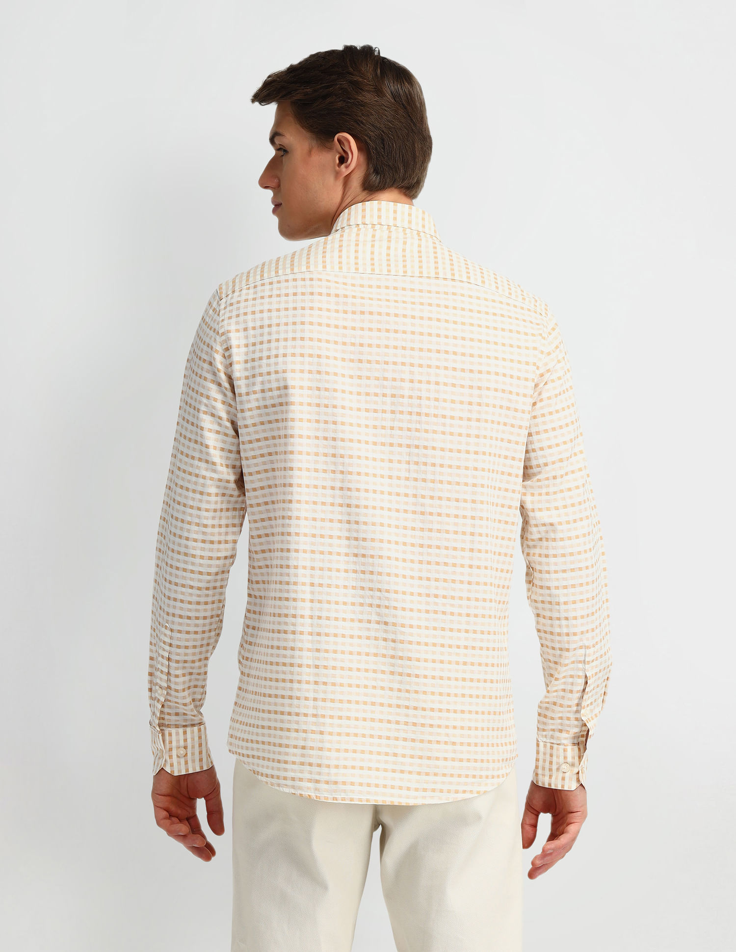 Arrow Sport Micro Checked Cotton Shirt