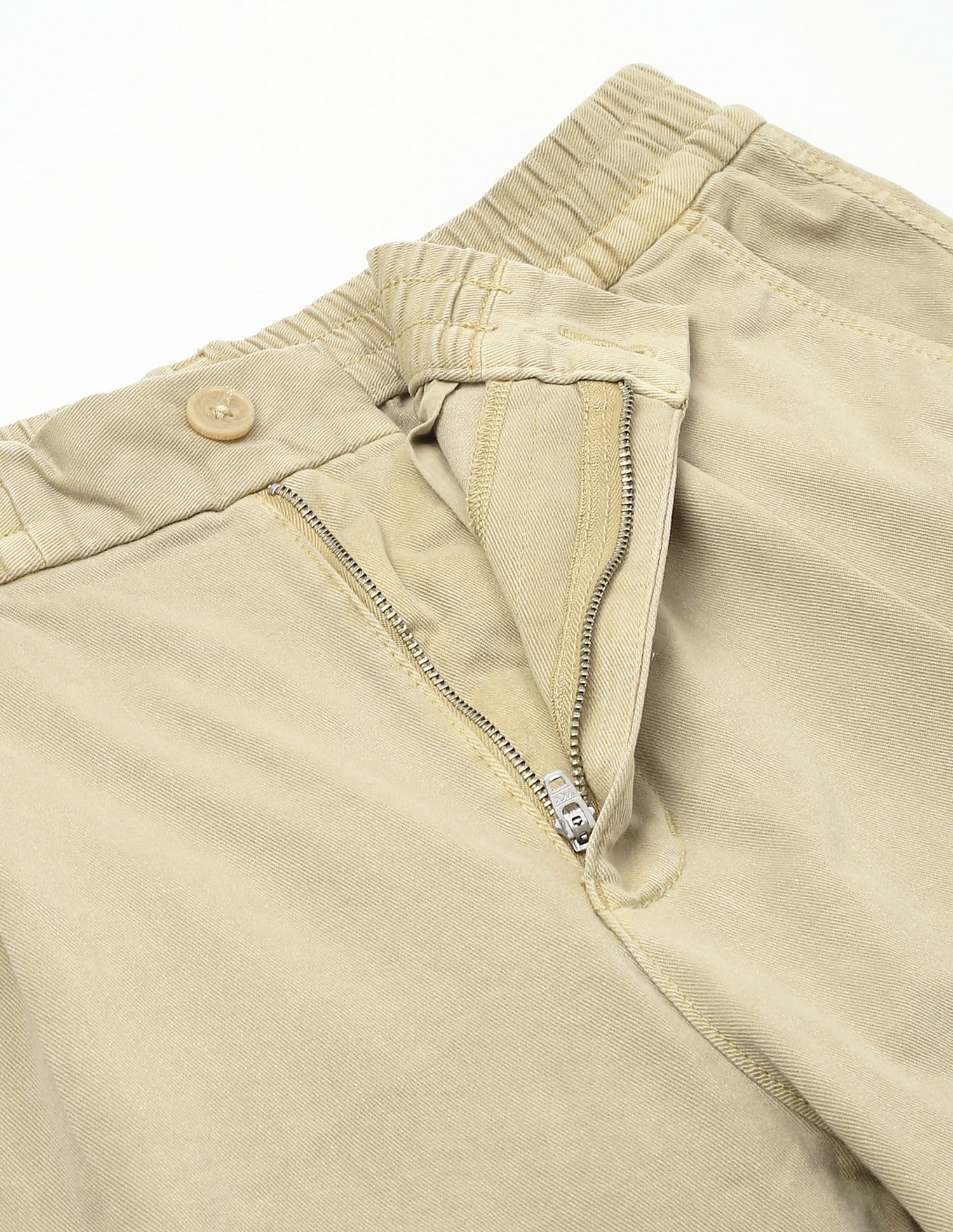 Tommy Hilfiger Kids Tan Solid Trousers for Earthy Style