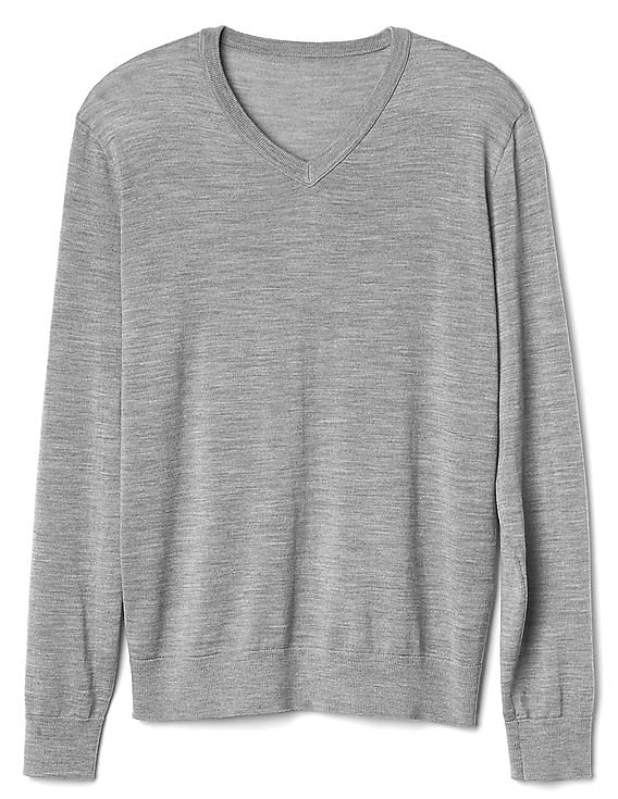 APT.9 Mens Gray Soft Merino Long Sleeve V-Neck Sweater XX-Large at   Men's Clothing store