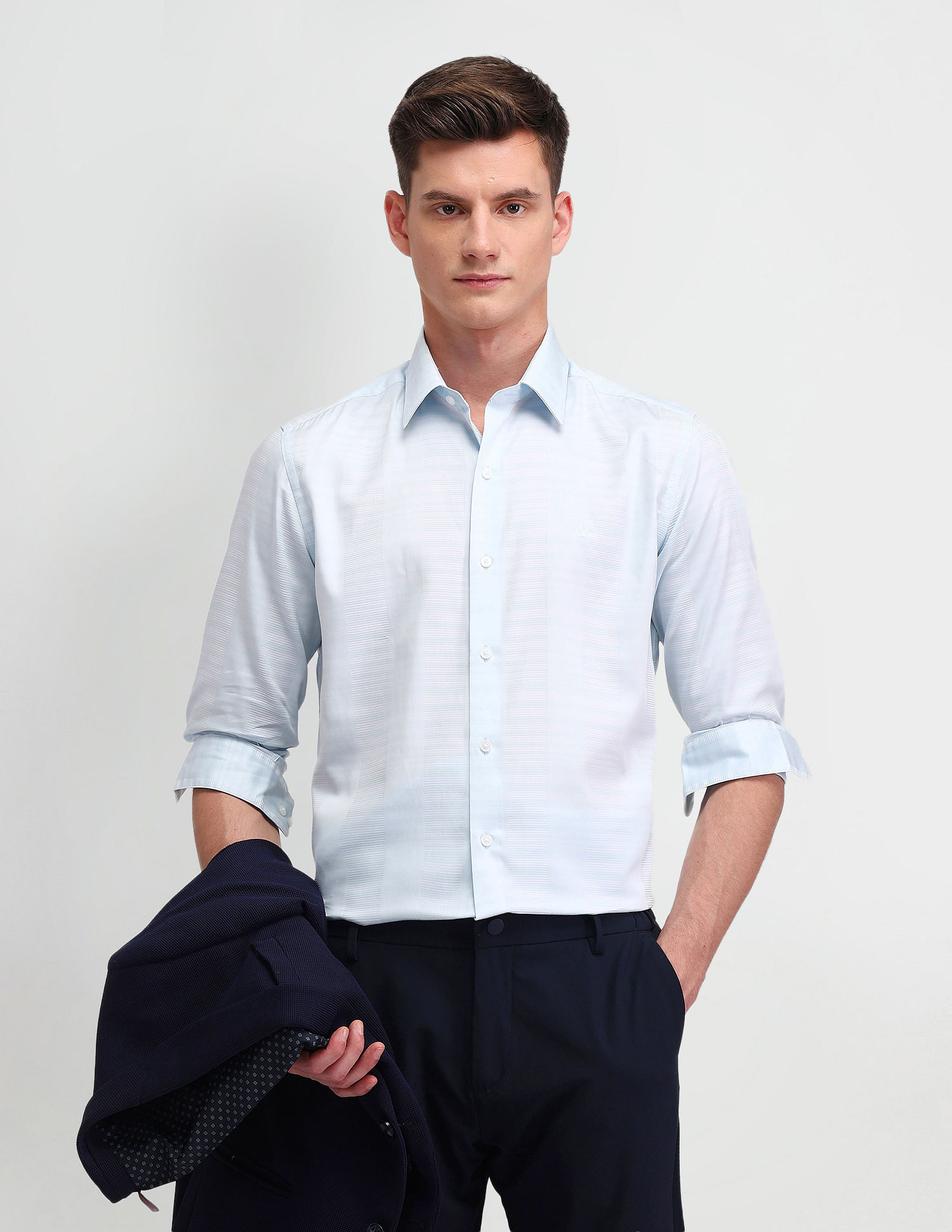 Arrow Newyork Horizontal Striped Manhattan Slim Fit Shirt