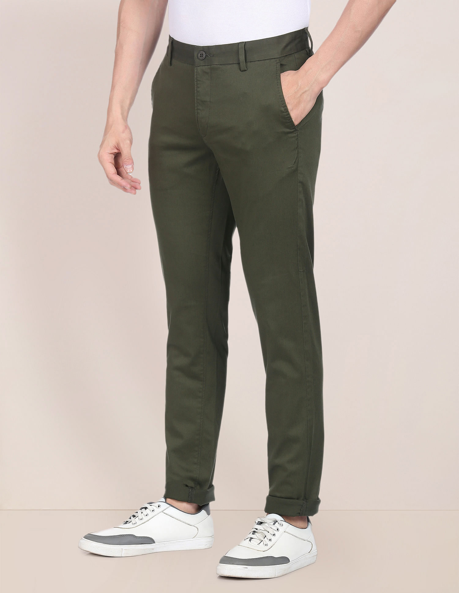 Buy Fred Perry Beige Casual Trousers Online - 551085 | The Collective