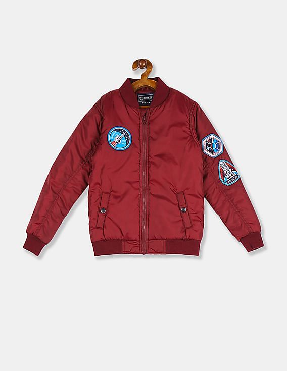 maroon red bomber jacket