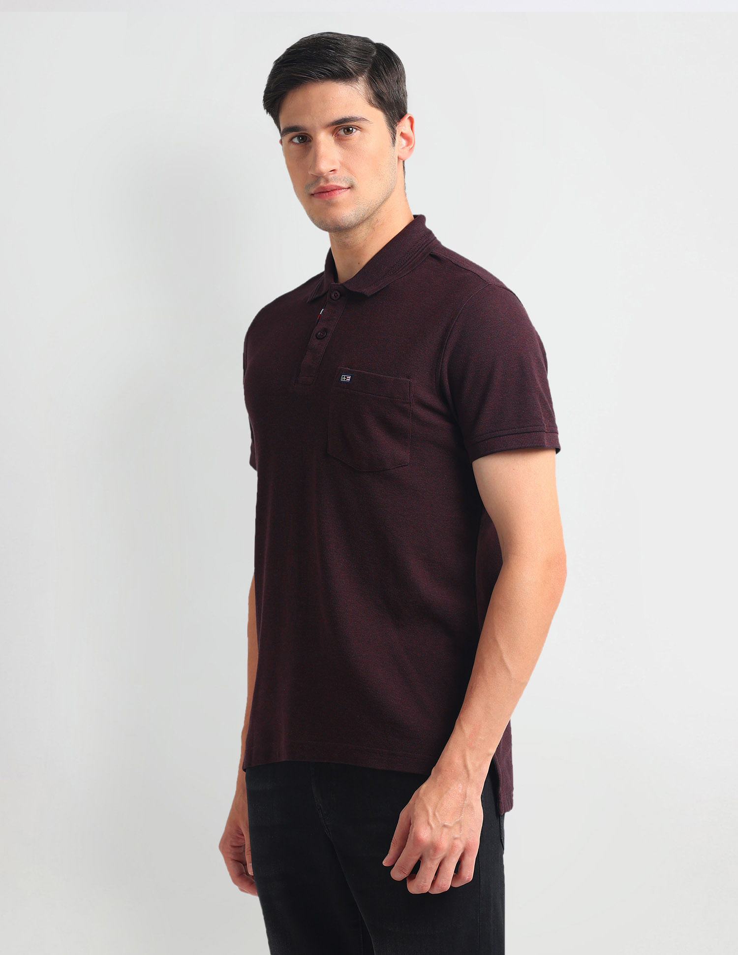 Arrow Sports Solid Chest Pocket Polo Shirt