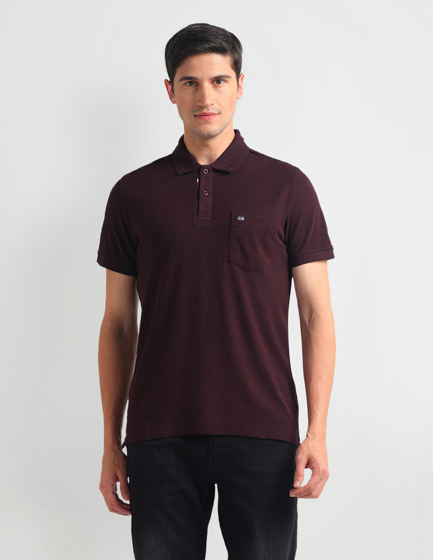 Arrow Sports Solid Chest Pocket Polo Shirt