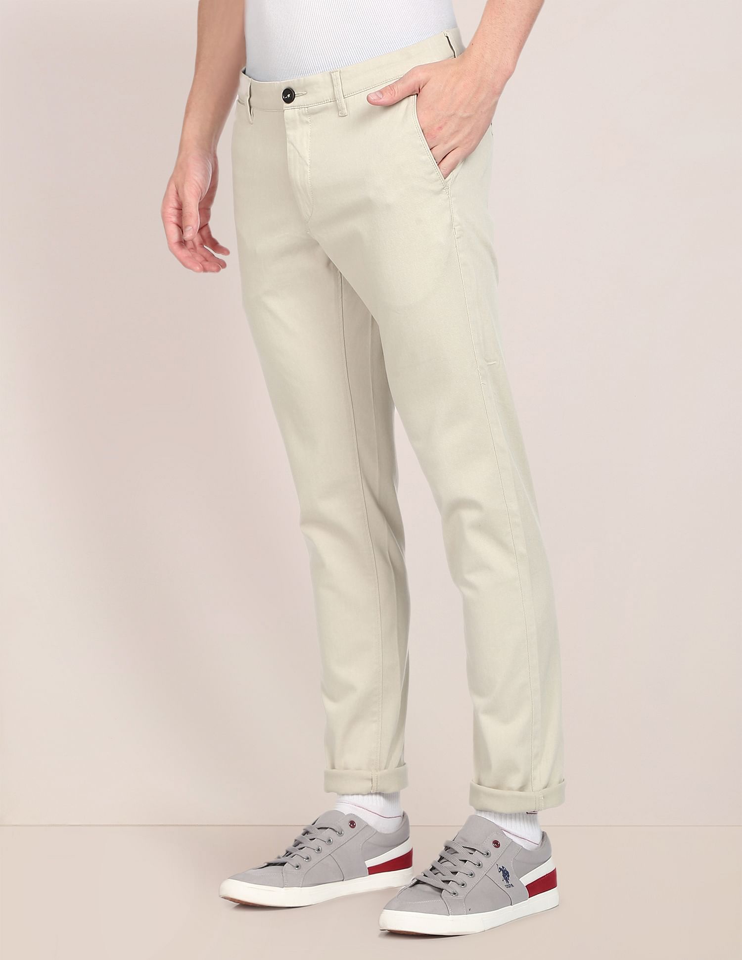 U.S. Polo Assn. Dobby Denver Slim Fit Casual Trousers