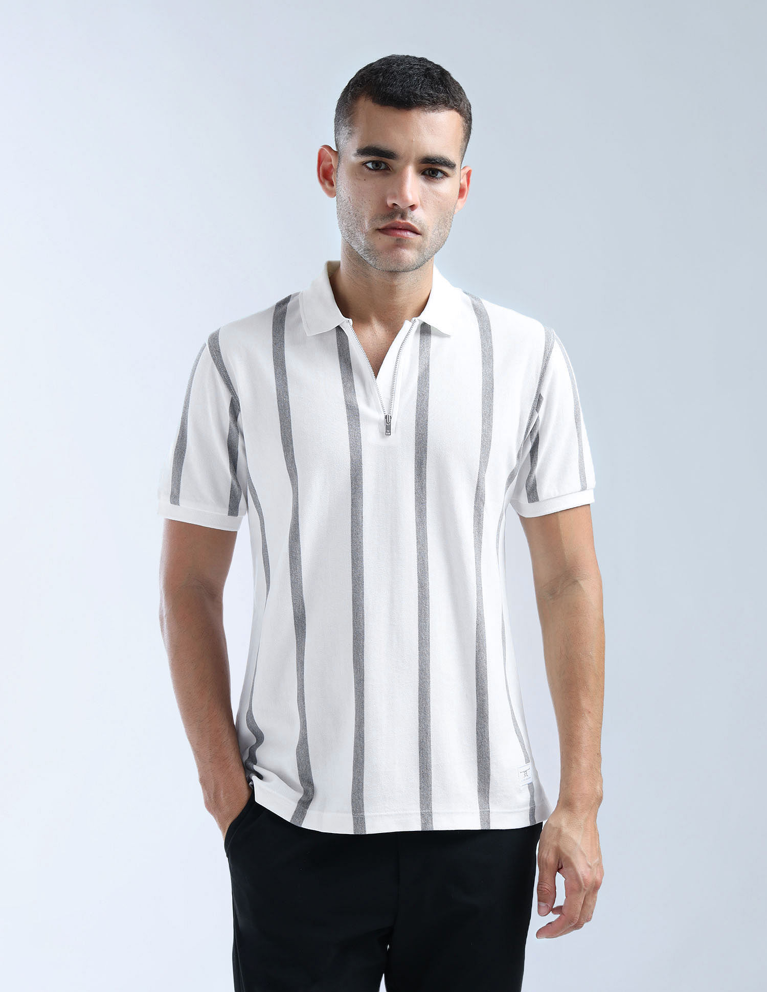 Flying Machine Vertical Striped Essentials Polo Shirt