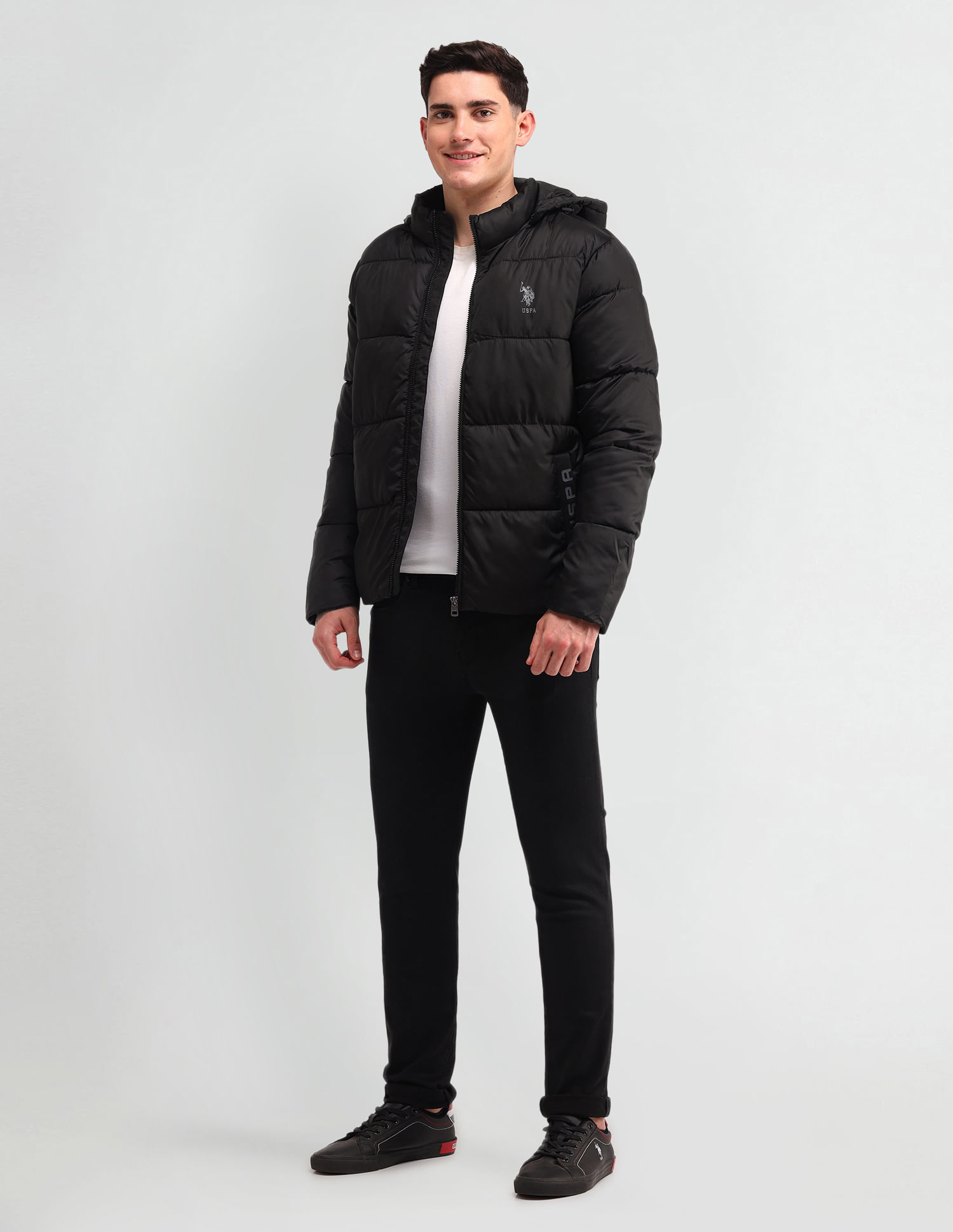 U.S. Polo Assn. Denim Co. Solid Hooded Puffer Jacket