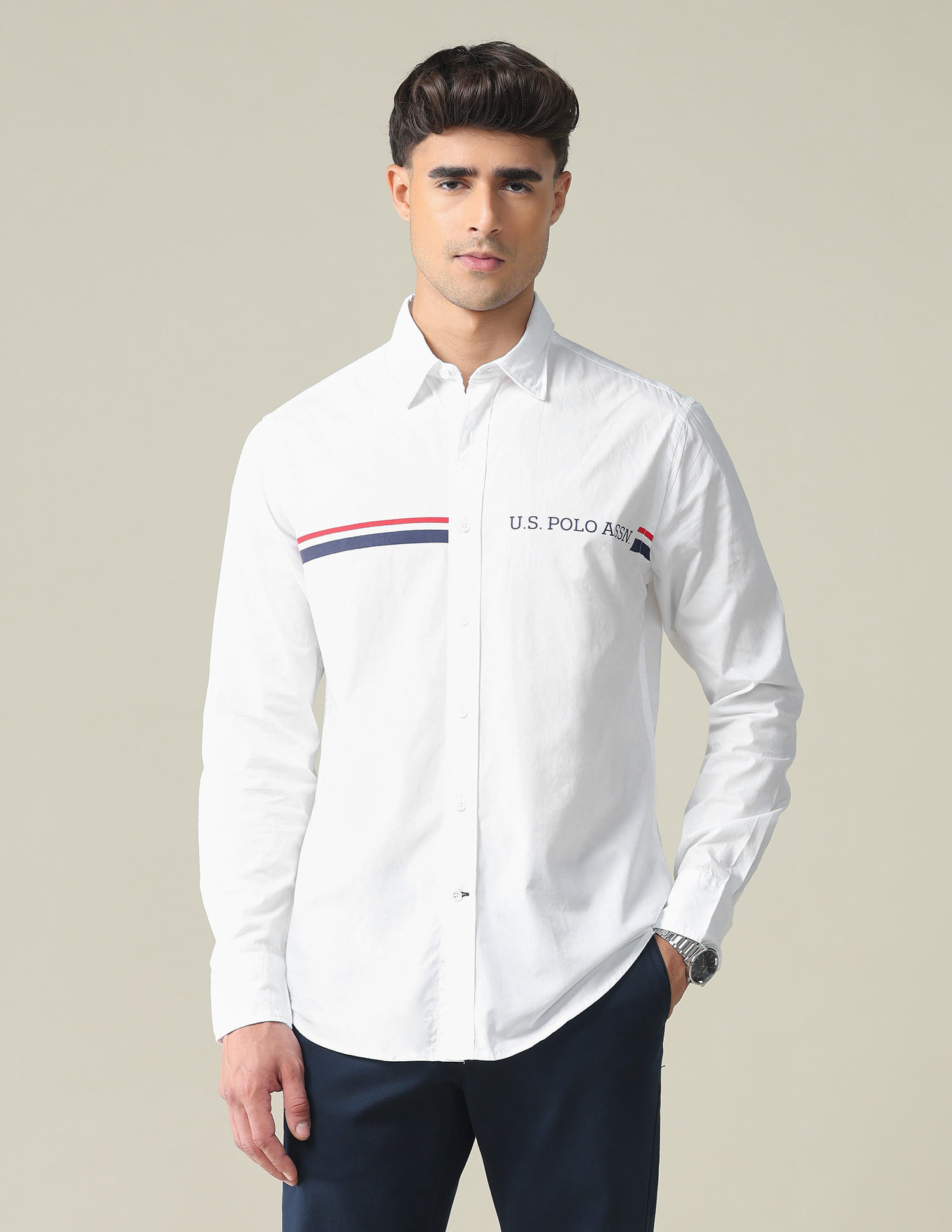 Buy Polo Horizontal Stripe Cotton Shirt