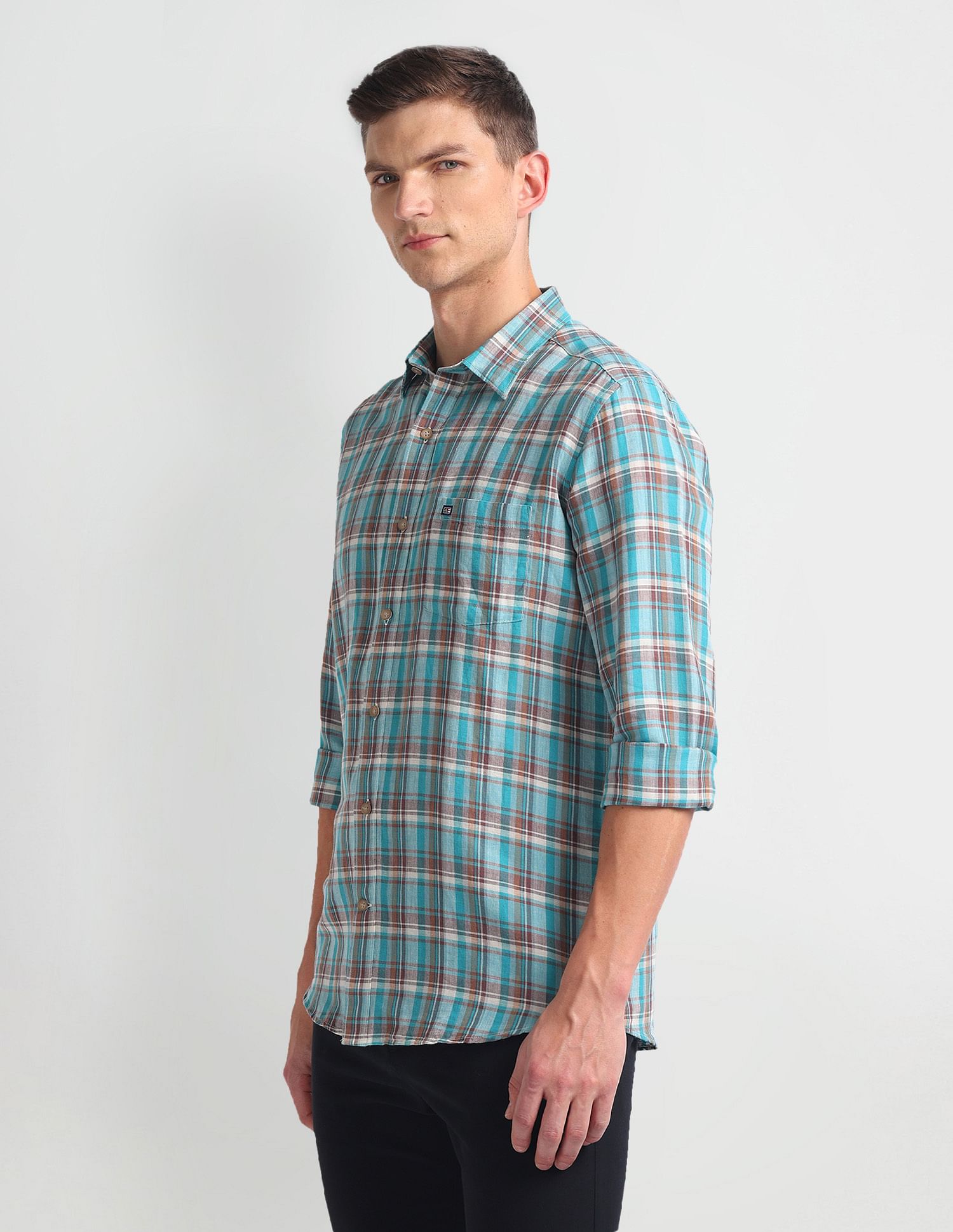 Arrow Sports Linen Blend Slim Fit Shirt