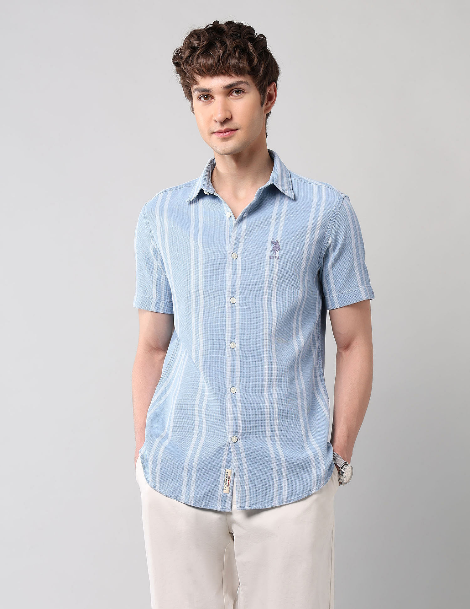 U.S. Polo Assn. Denim Co. Vertical Striped Pure Cotton Shirt