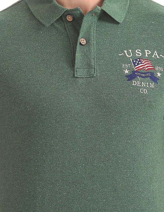 U.S. Polo Assn. Denim Co. Muscle Fit Heathered Polo Shirt