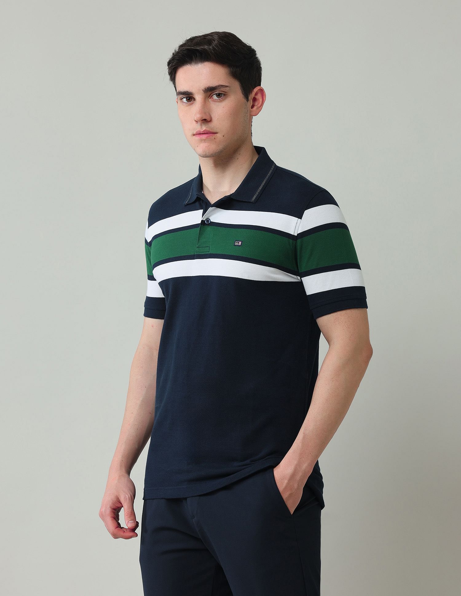 Arrow Sport Horizontal Striped Regular Fit Polo Shirt