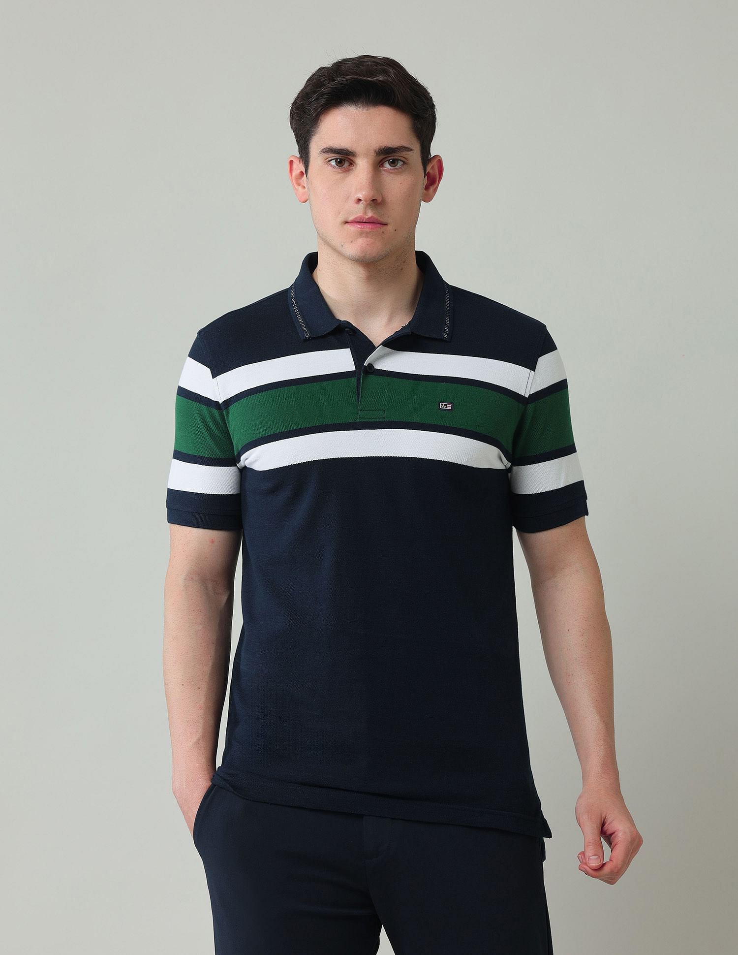Arrow Sport Horizontal Striped Regular Fit Polo Shirt