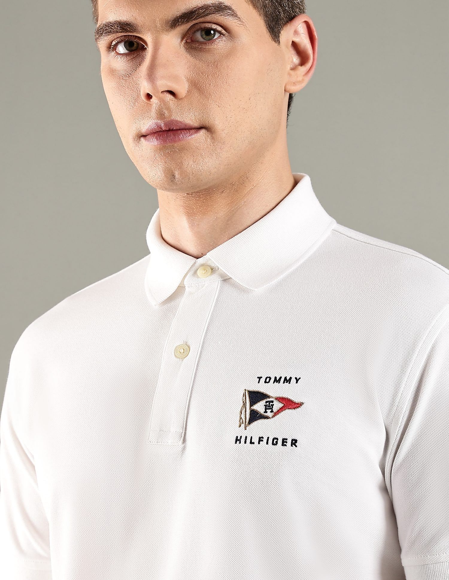 Tommy Hilfiger Solid Regular Fit Cotton Polo T-Shirt