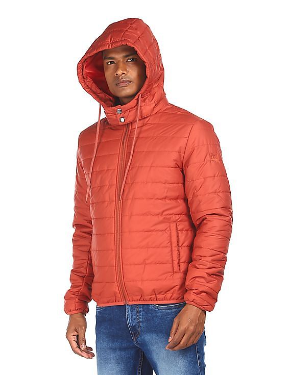 Orange cheap quilted jacket