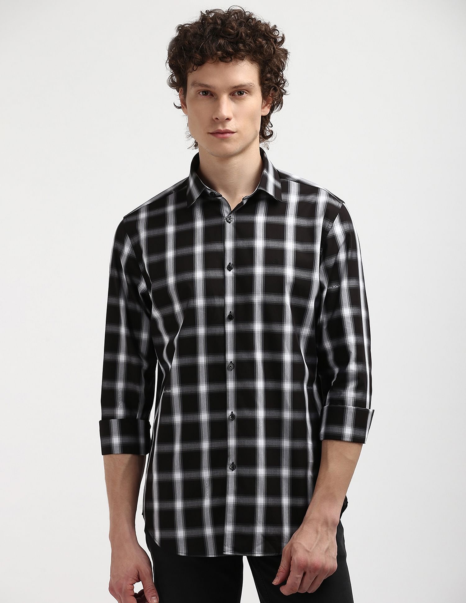 Calvin Klein Windowpane Check Twill Shirt