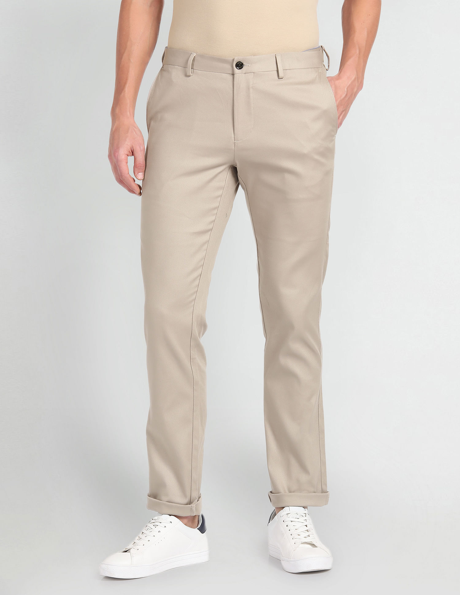 Arrow Sports Solid Dobby Autoflex Trousers