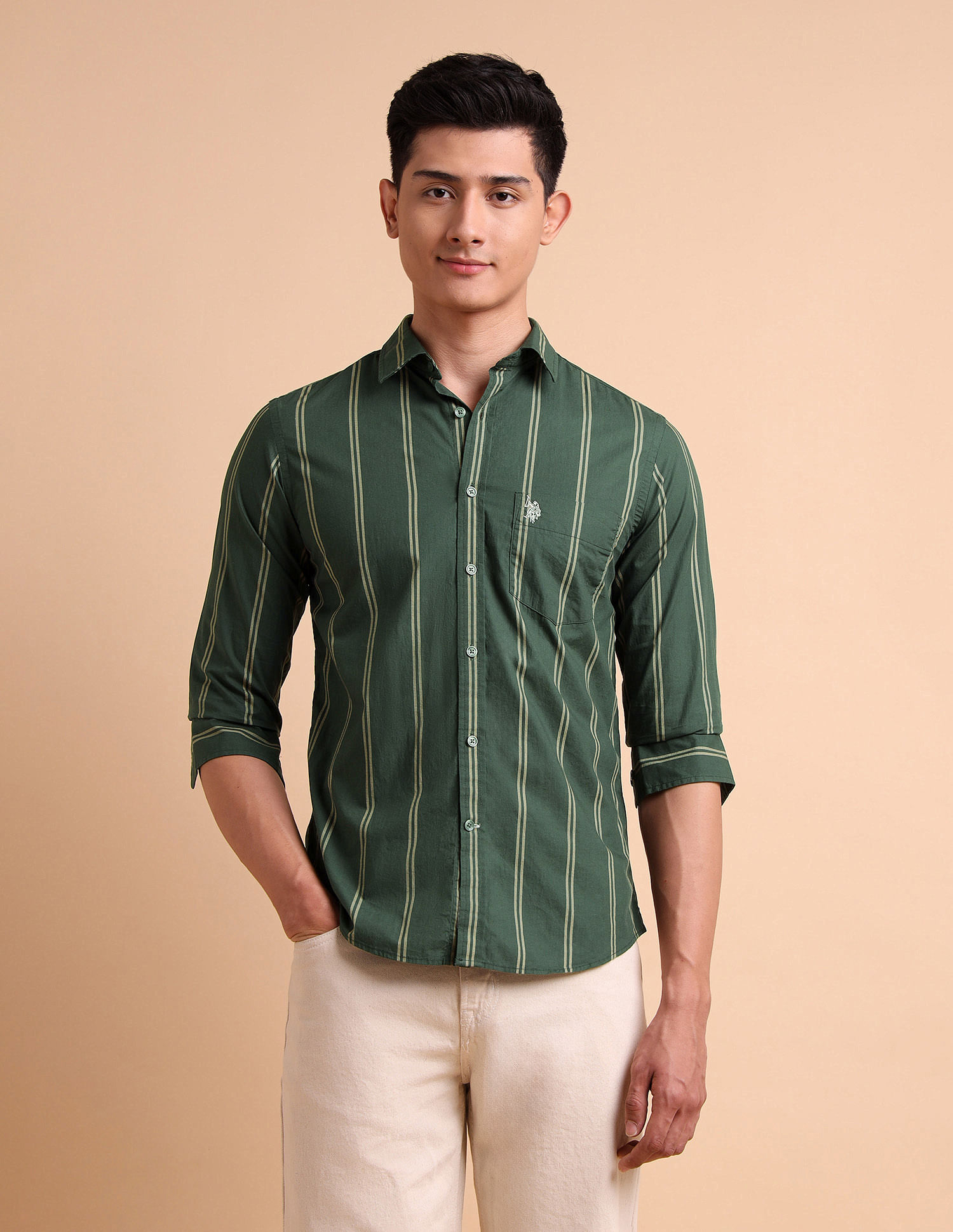 U.S. Polo Assn. Vertical Striped Pure Cotton Shirt