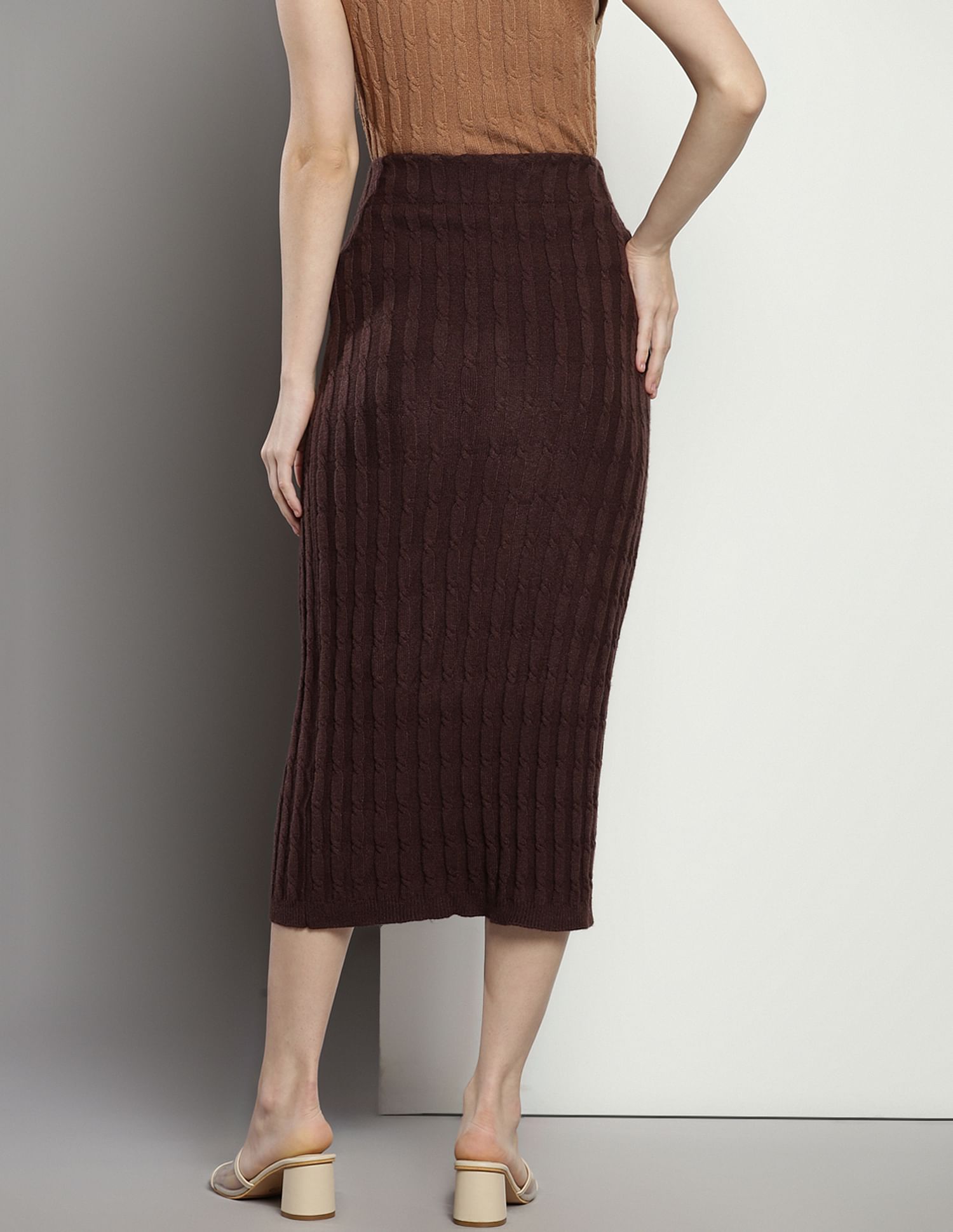 Calvin klein brown pencil skirt best sale