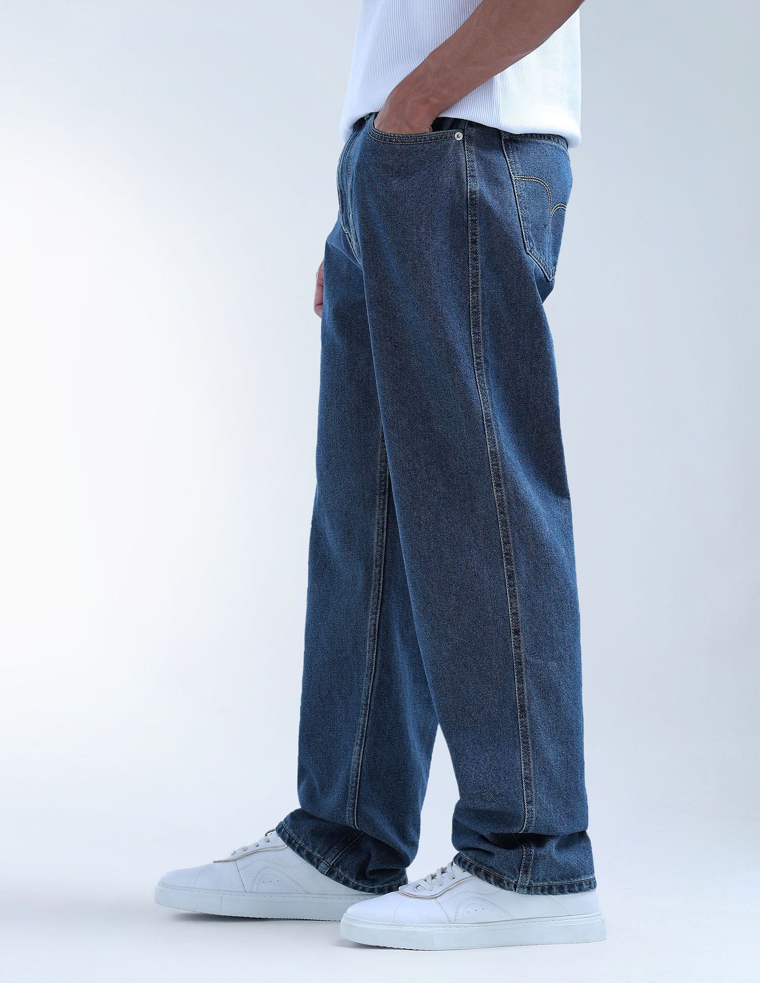 Flying Machine Cobain Loose Fit Mid Rise Jeans