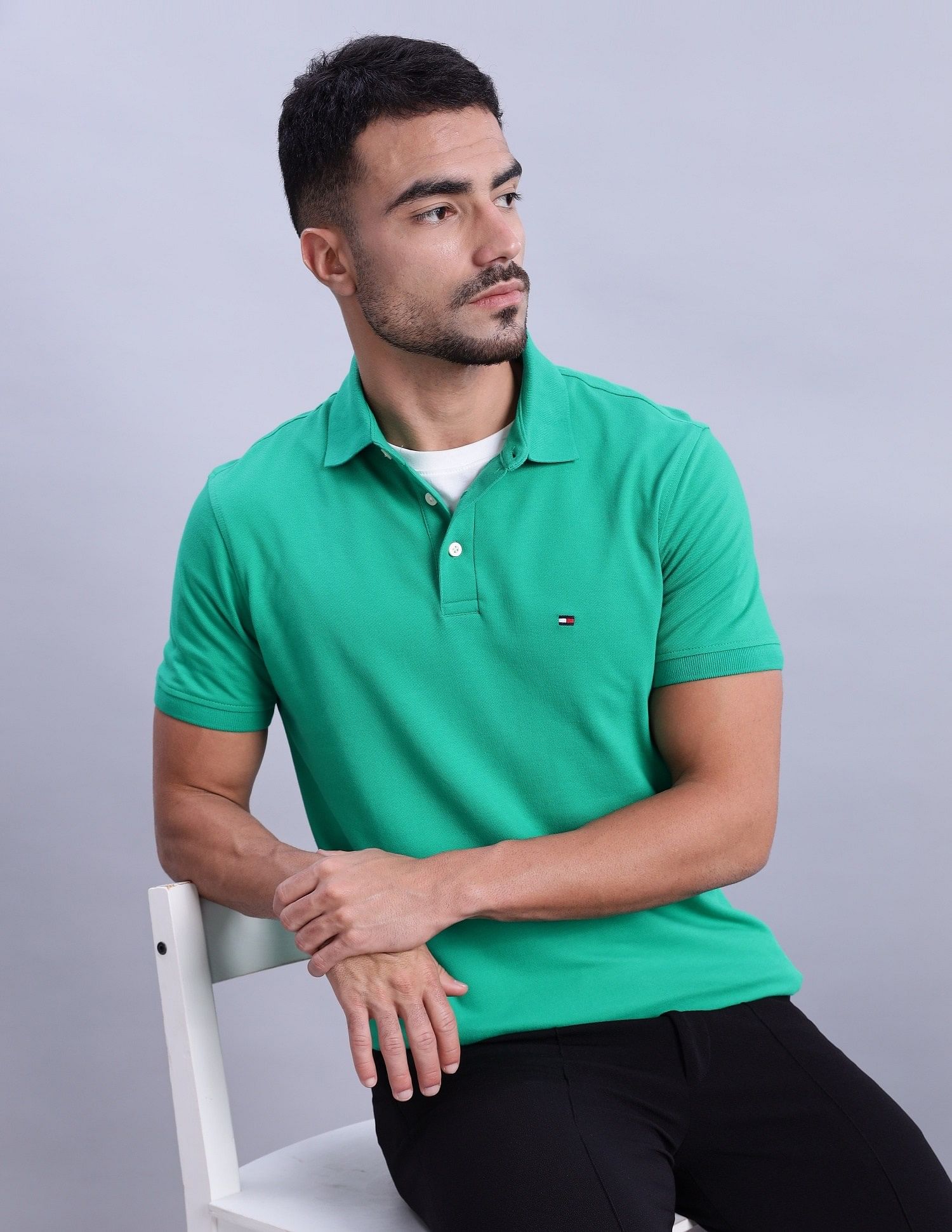 Tommy Hilfiger Solid Regular-Fit Cotton Polo Shirts