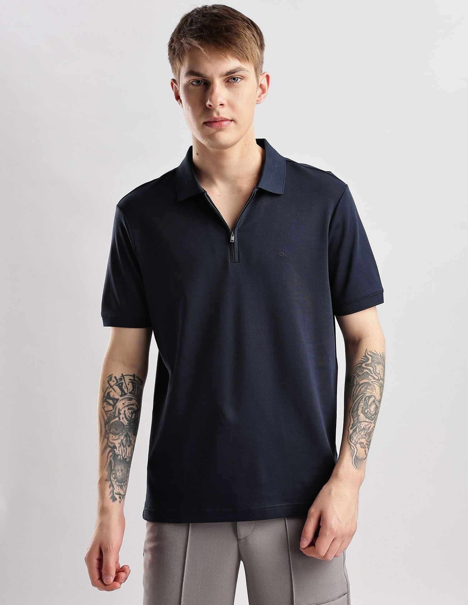 Calvin Klein Jeans Solid Regular Fit Cotton Polo Shirt