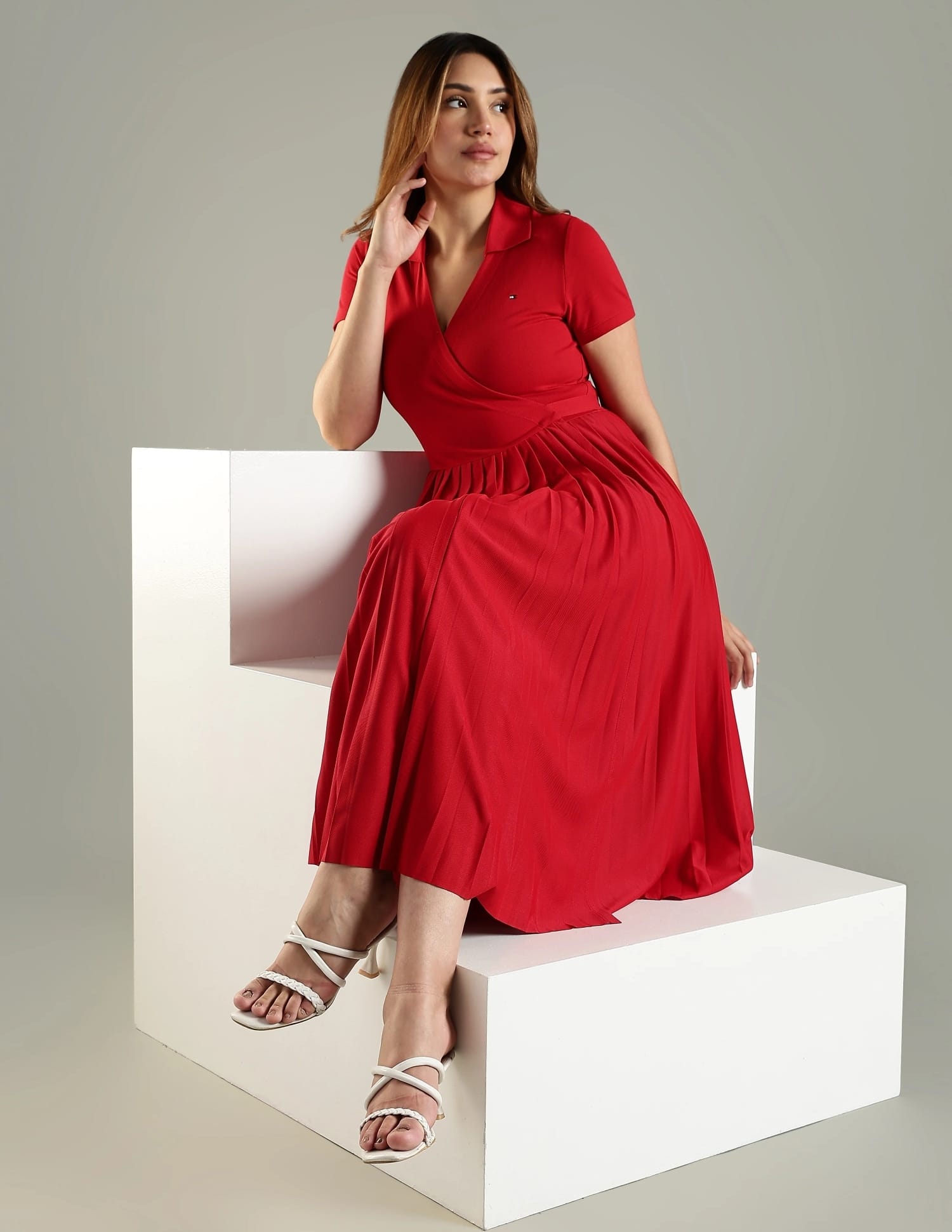 Buy Tommy Hilfiger Polyester Wrap Neck Dress - NNNOW.com
