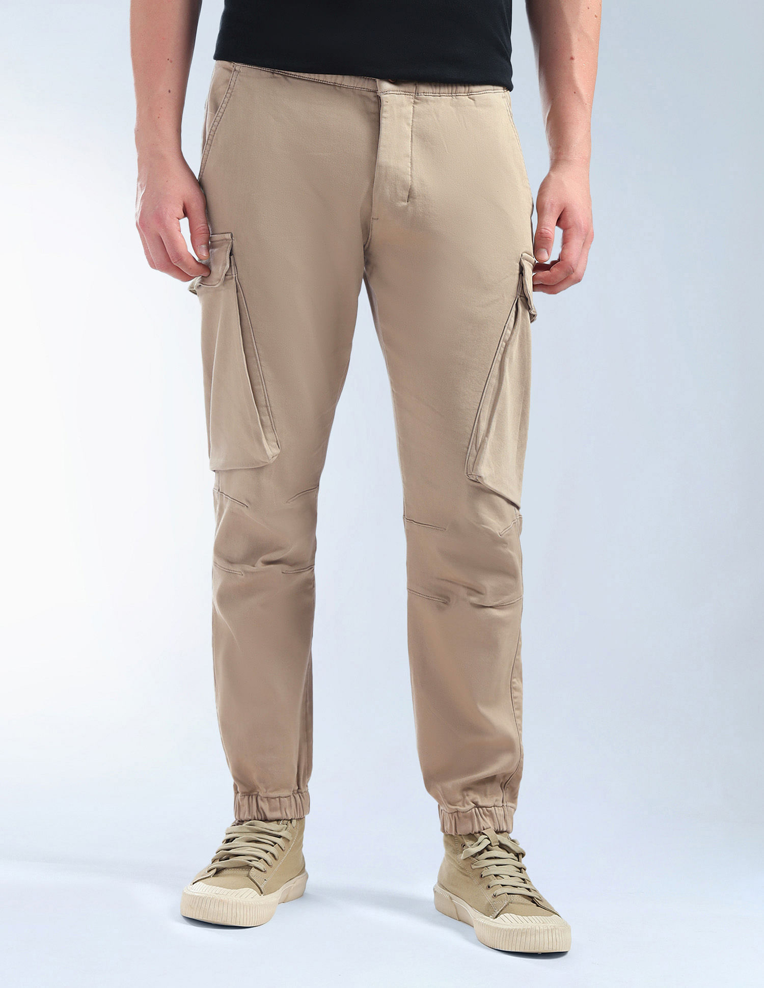 Flying Machine Solid Relaxed Fit Knitted Joggers