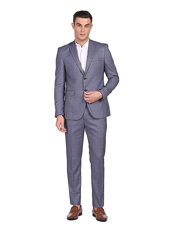 Arrow Tailored Fit Patterned Weave Two Piece Suit