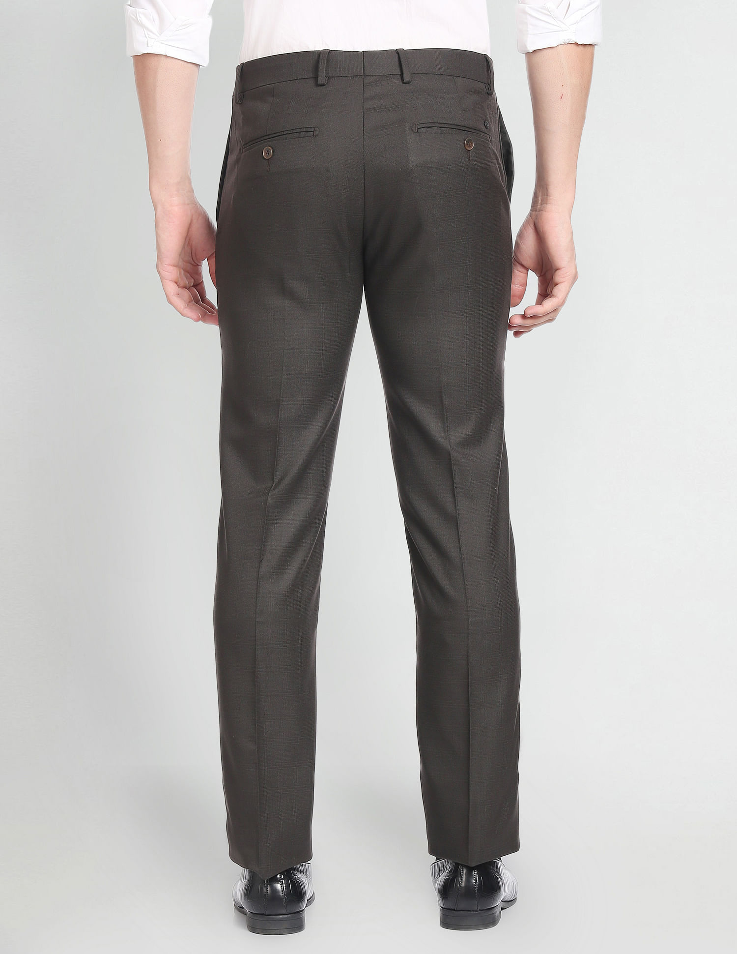 Arrow Hudson Regular Fit Twill Formal Trousers