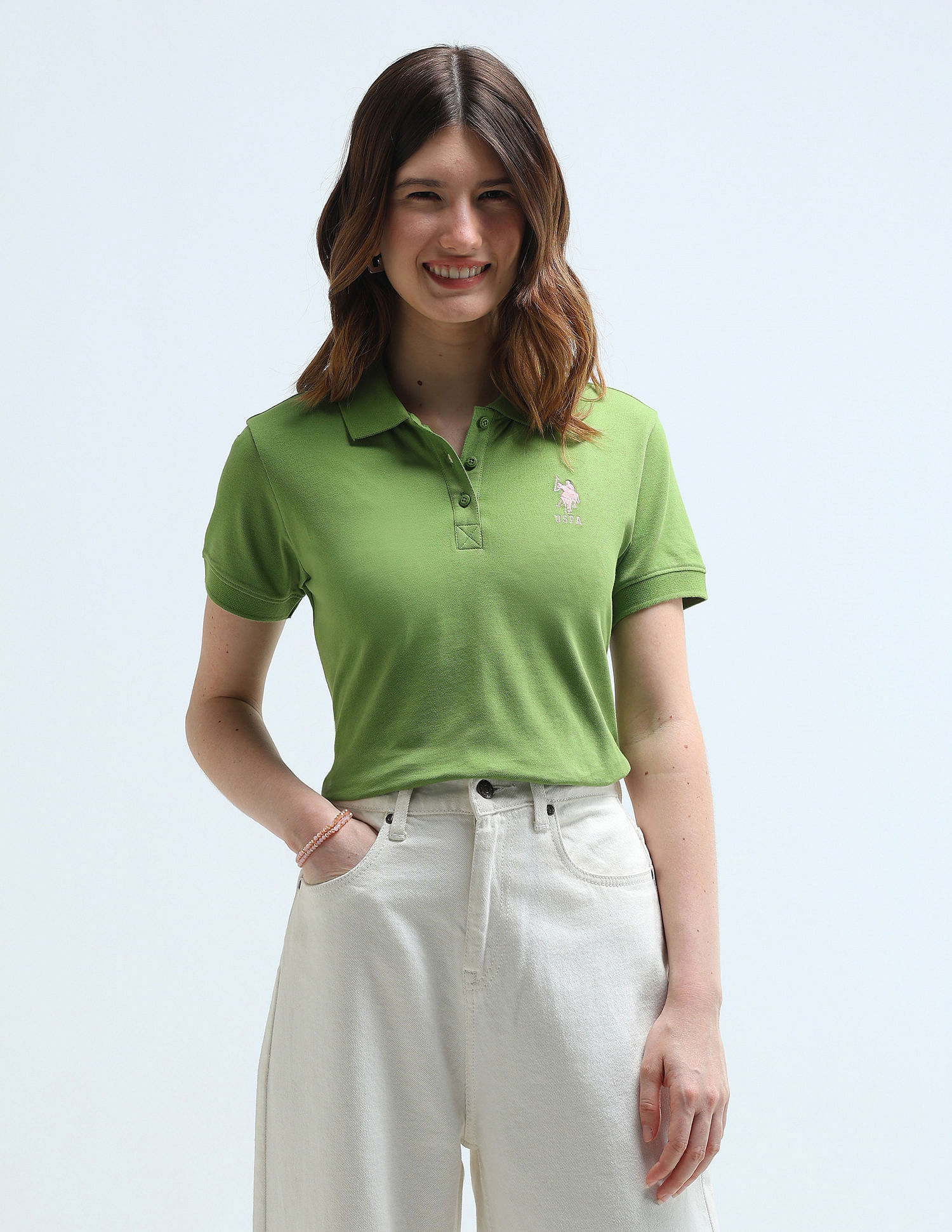 U.S. Polo Assn. Women Regular Fit Cotton Polo Shirt