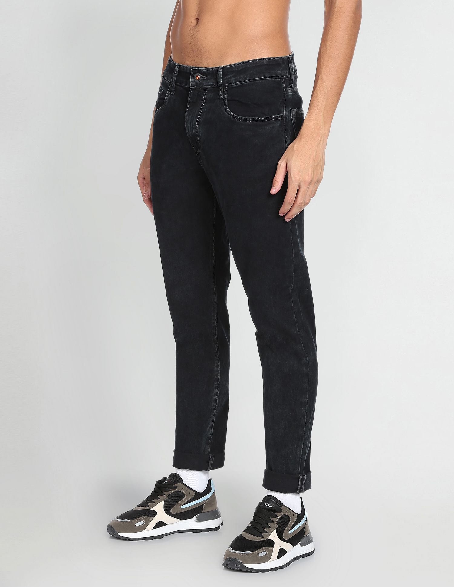 Flying Machine Slash Slim Tapered Fit Rinsed Authentic Signature Jeans