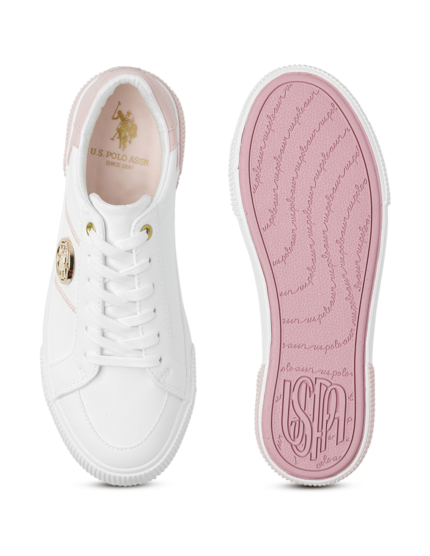 Us polo assn pink on sale shoes