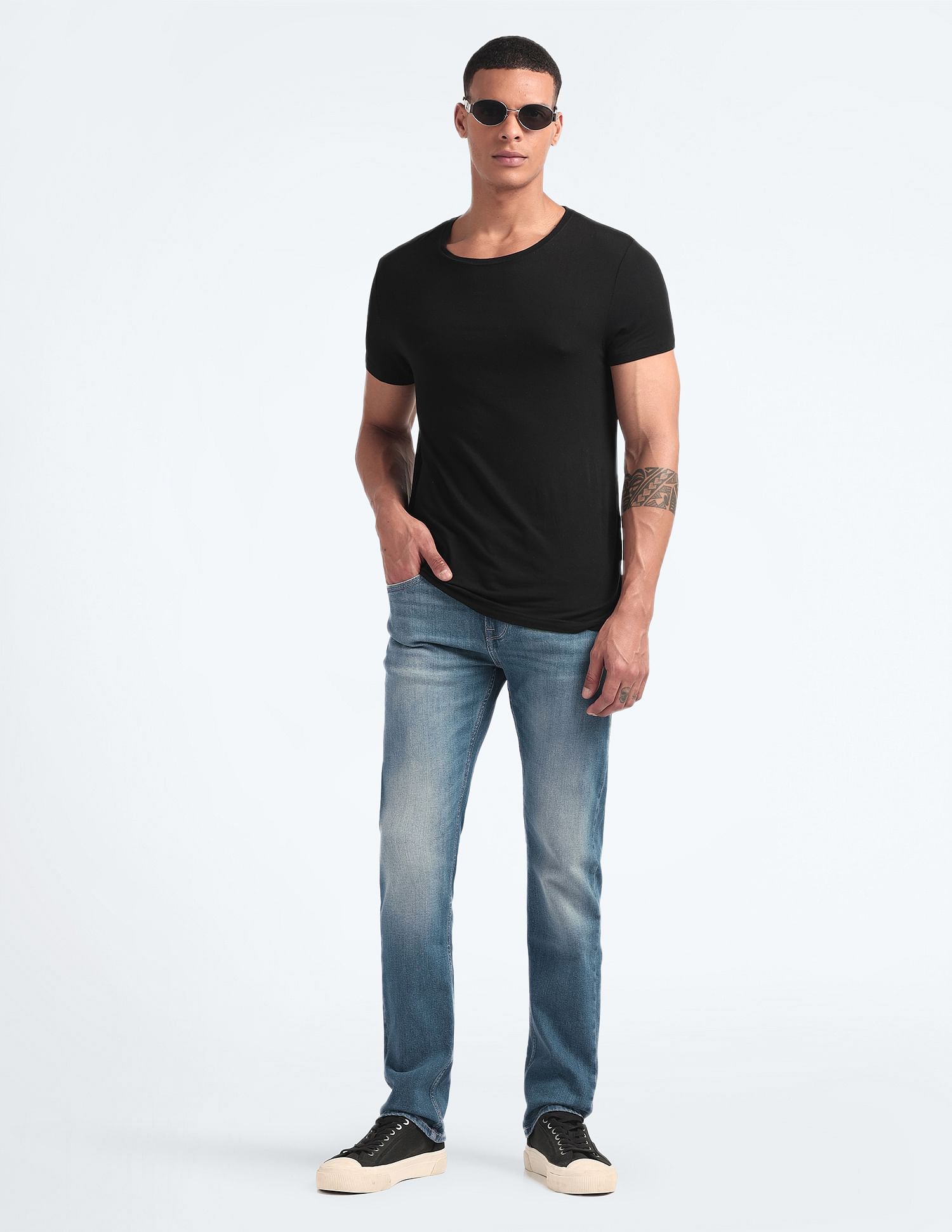 Flying Machine Mid Rise F-Jango Straight Fit Jeans