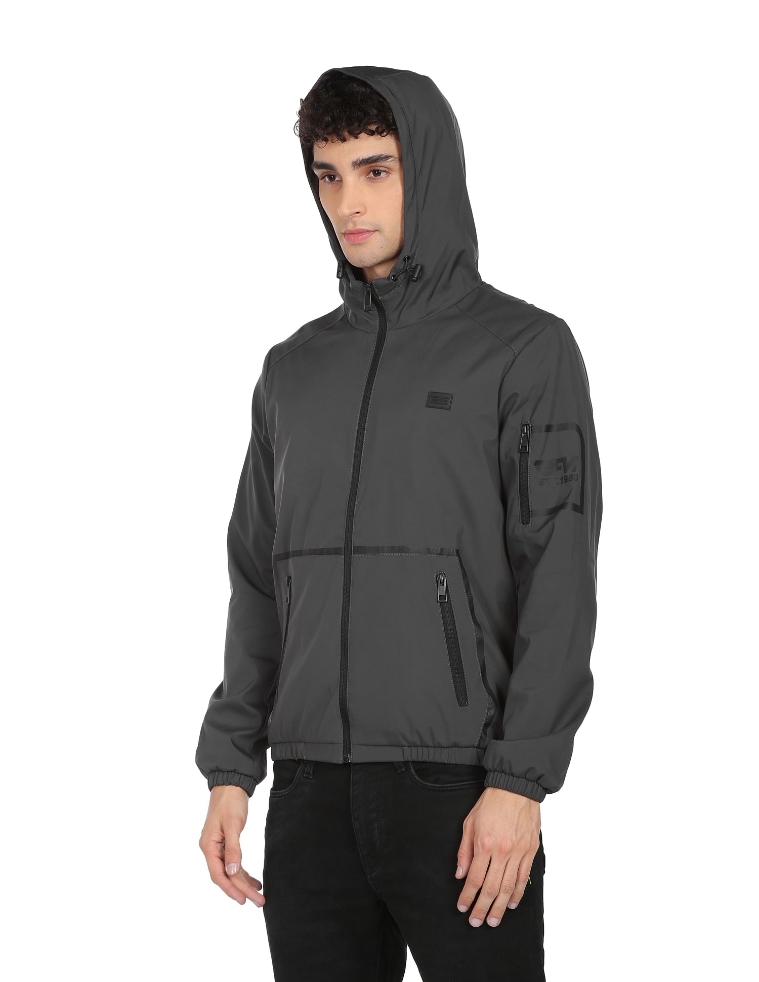 Flying machine charcoal grey on sale jacket